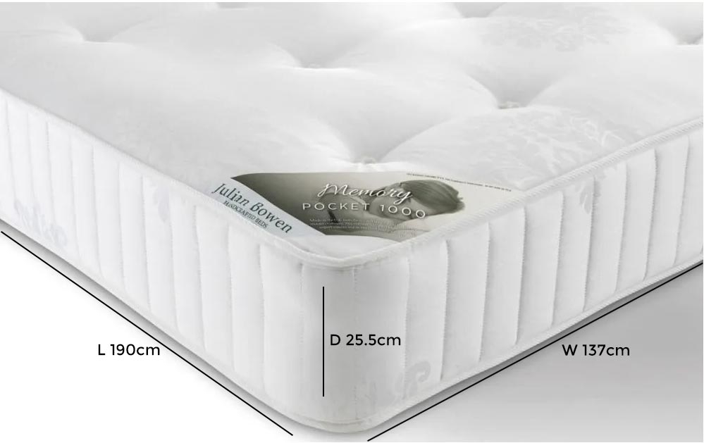 Product photograph of Memory 1000 Pocket Spring Mattress - Comes In Double King And Queen Size from Choice Furniture Superstore.