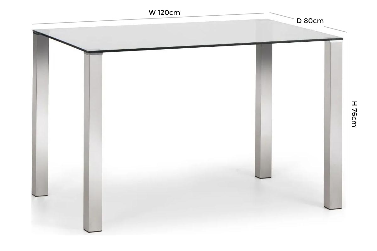 Product photograph of Enzo Chrome Dining Table - 4 Seater from Choice Furniture Superstore.