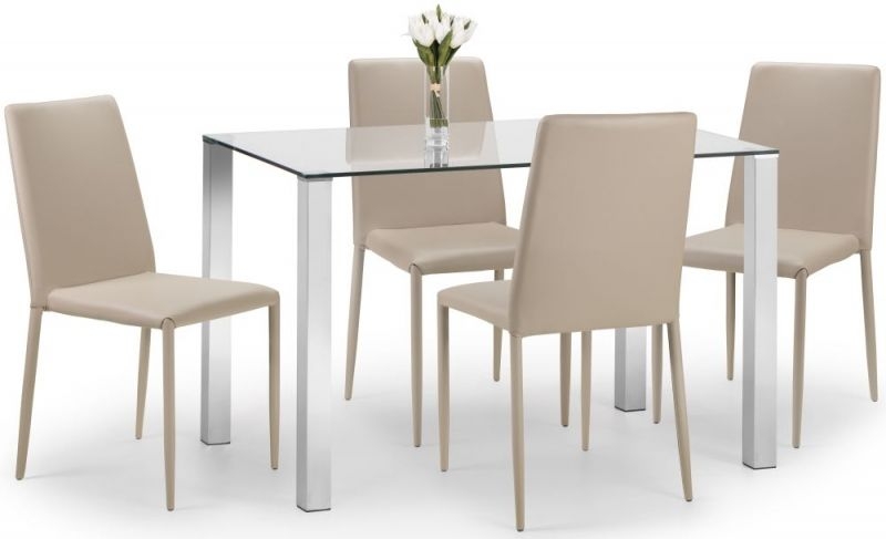 Product photograph of Enzo Chrome Dining Table - 4 Seater from Choice Furniture Superstore.