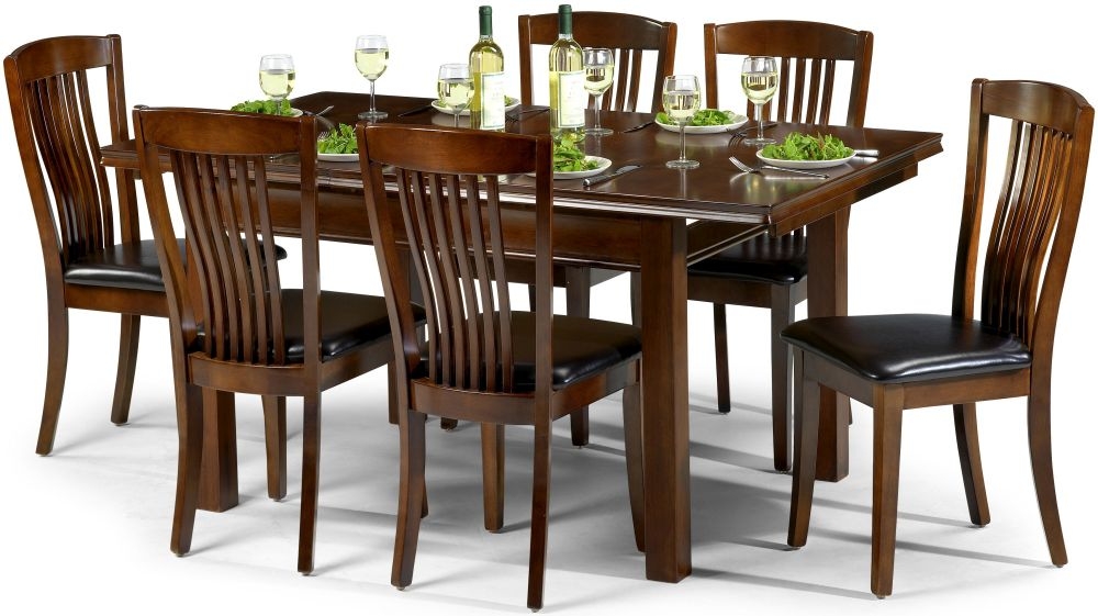 Product photograph of Canterbury Mahogany 4-6 Seater Extending Dining Set With 4 Leather Chairs from Choice Furniture Superstore.