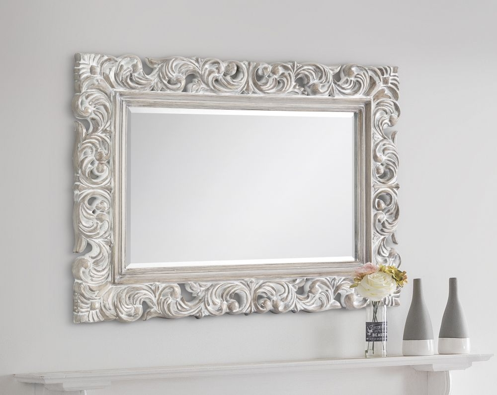 Product photograph of Baroque Rectangular Wall Mirror - 113cm X 82cm from Choice Furniture Superstore.