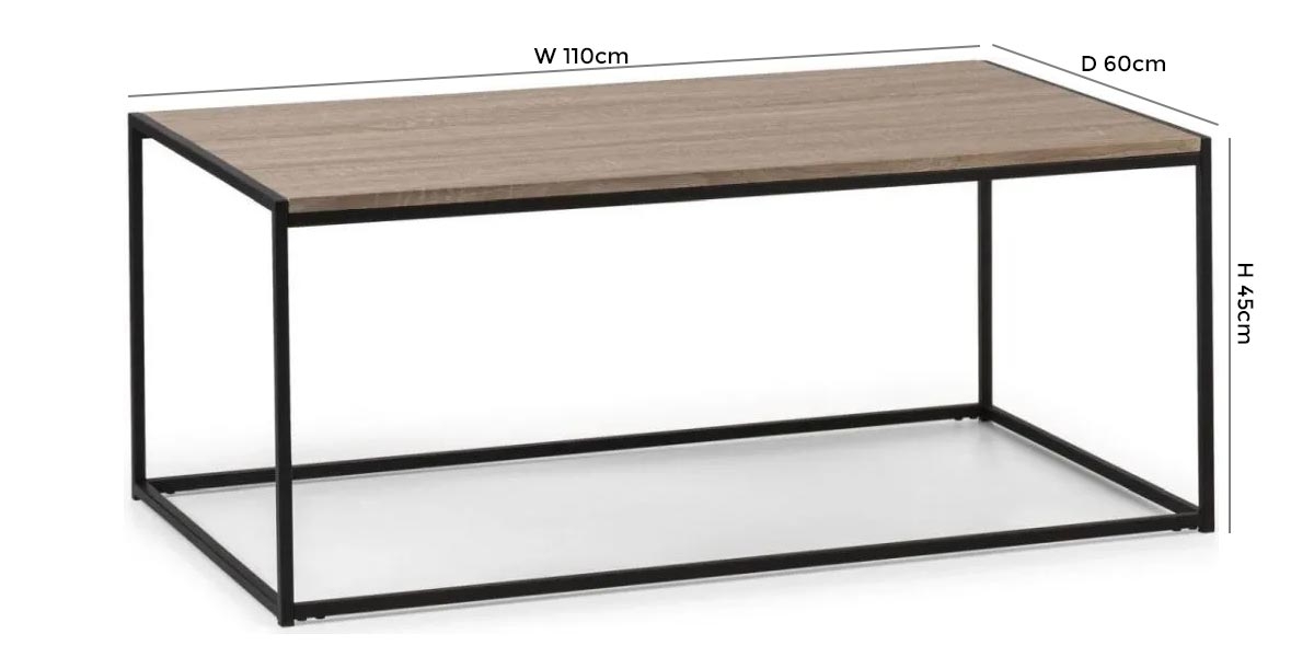 Product photograph of Tribeca Oak 110cm Coffee Table from Choice Furniture Superstore.