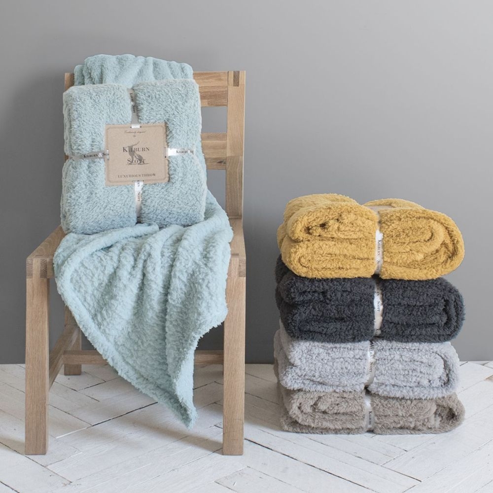 Product photograph of Teddy Snuggly Silver Fleece Fabric Throw from Choice Furniture Superstore.