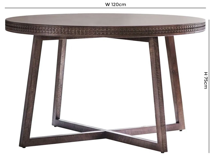 Product photograph of Kingston Retreat Chocolate Mango Wood Round Dining Table - 4 Seater from Choice Furniture Superstore.