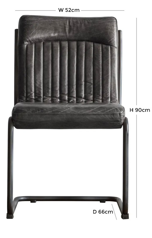 Product photograph of Capri Ebony Leather Dining Chair Sold In Pairs from Choice Furniture Superstore.