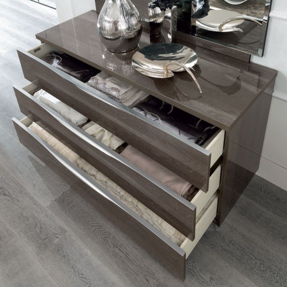 Product photograph of Camel Platinum Night Italian Small Dresser from Choice Furniture Superstore.