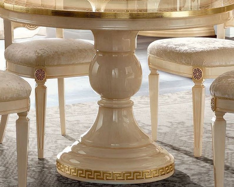 Product photograph of Camel Aida Day Ivory Italian Round Extending Dining Table from Choice Furniture Superstore.