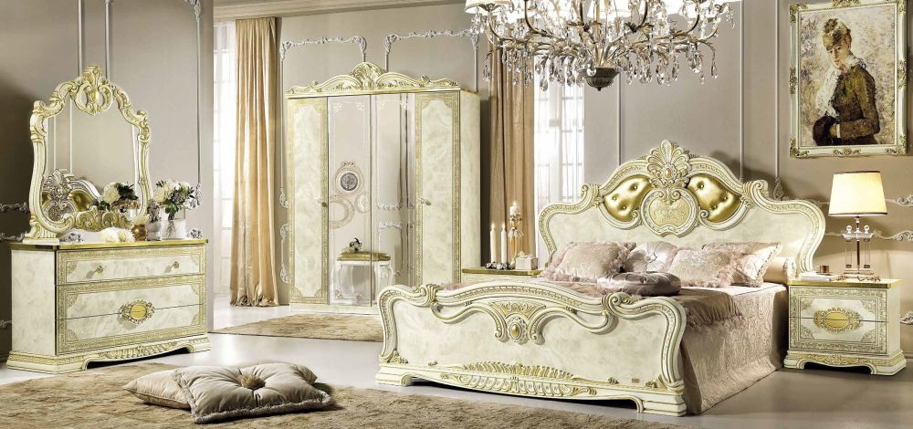 Product photograph of Camel Leonardo Night Italian Ivory High Gloss And Gold Dresser from Choice Furniture Superstore.