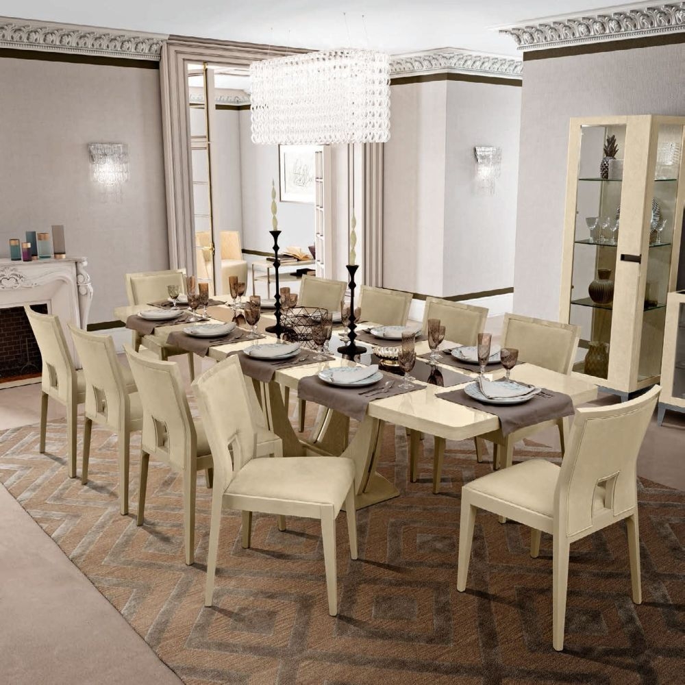 Product photograph of Camel Ambra Day Sand Birch Italian Large Extending Dining Table from Choice Furniture Superstore.