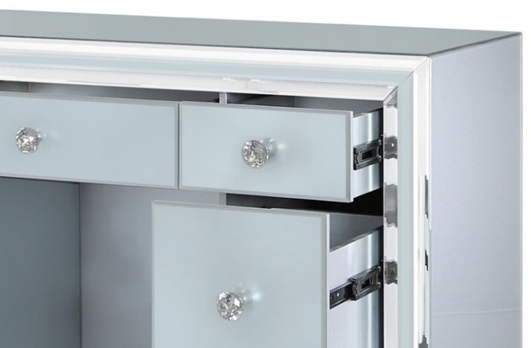 Manhattan Grey Glass Double Pedestal Dressing Table