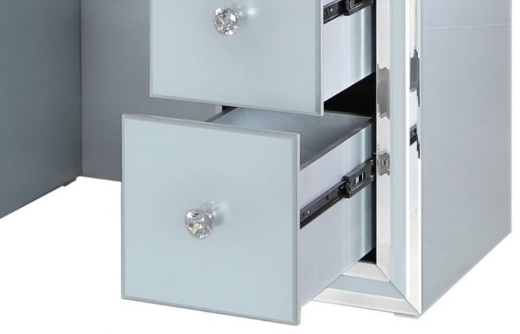 Manhattan Grey Glass Double Pedestal Dressing Table