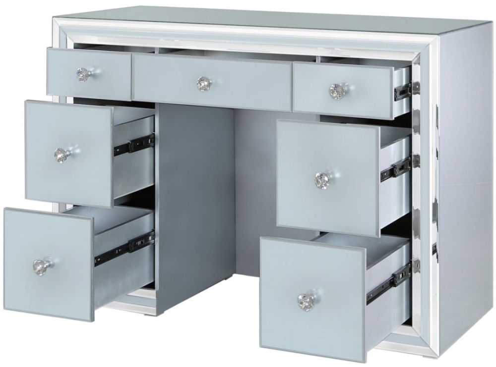 Manhattan Grey Glass Double Pedestal Dressing Table