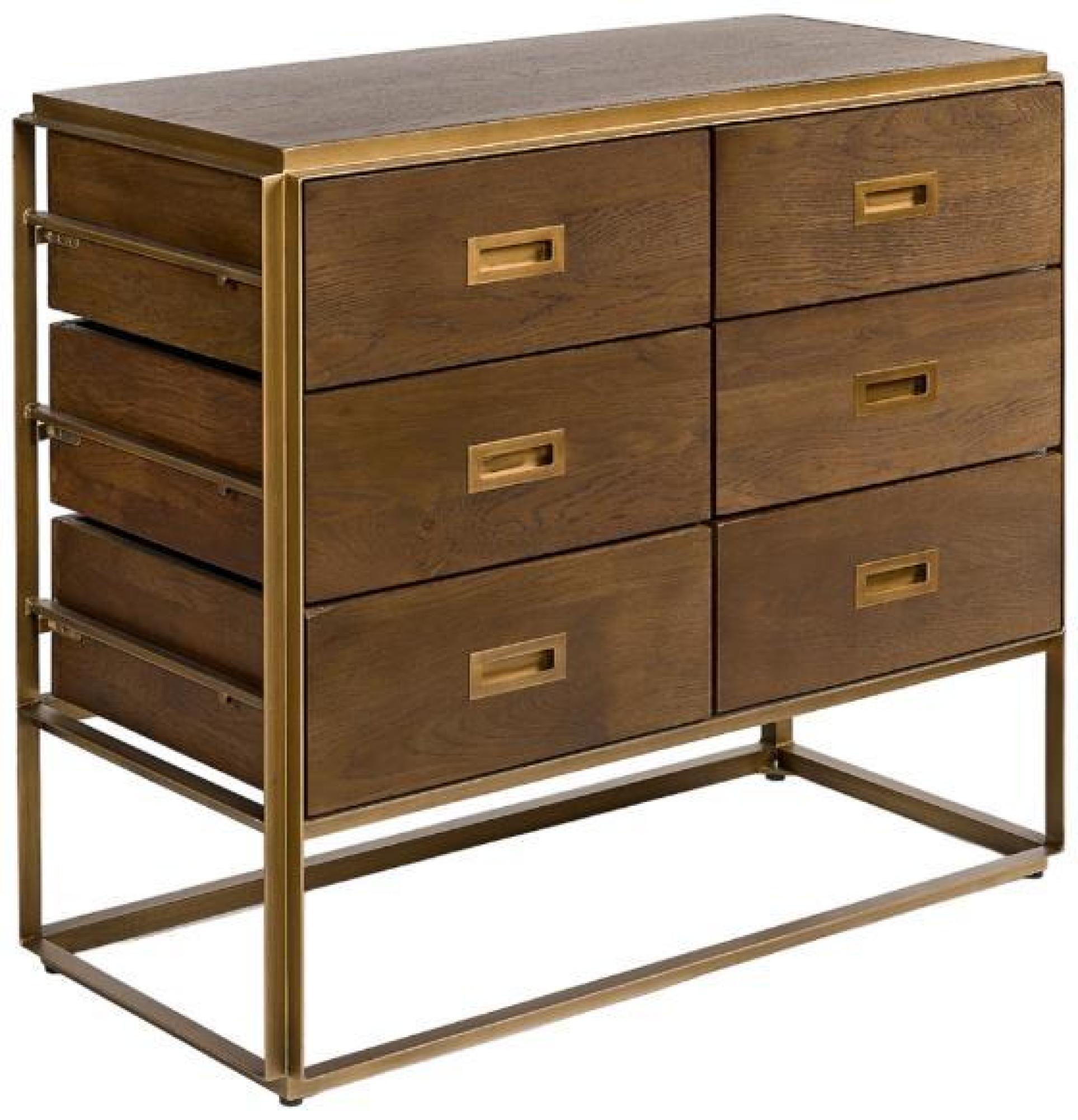 Product photograph of Crisal Decoracion Oak Wood 6 Drawer Chest from Choice Furniture Superstore.