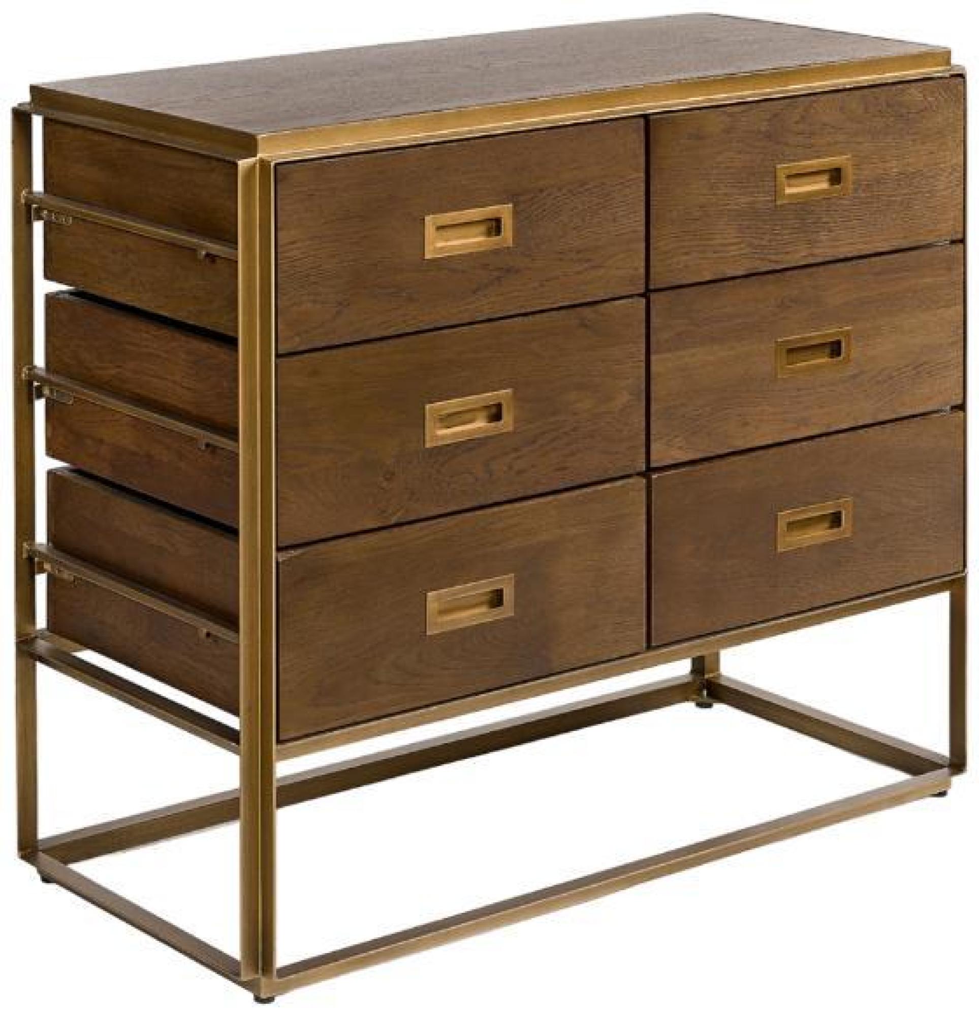 Product photograph of Oak Wood 6 Drawer Chest from Choice Furniture Superstore.