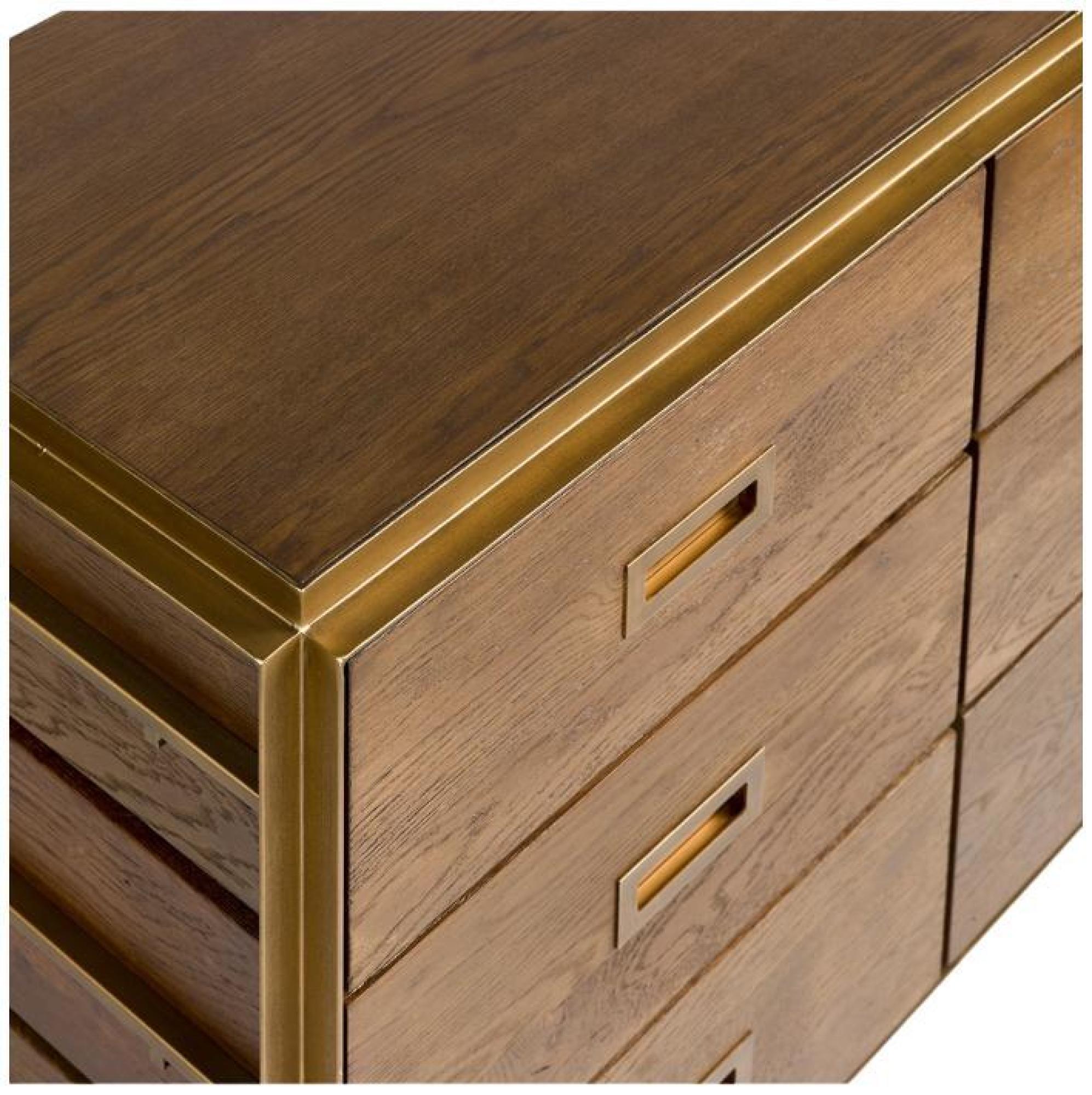 Product photograph of Oak Wood 6 Drawer Chest from Choice Furniture Superstore.