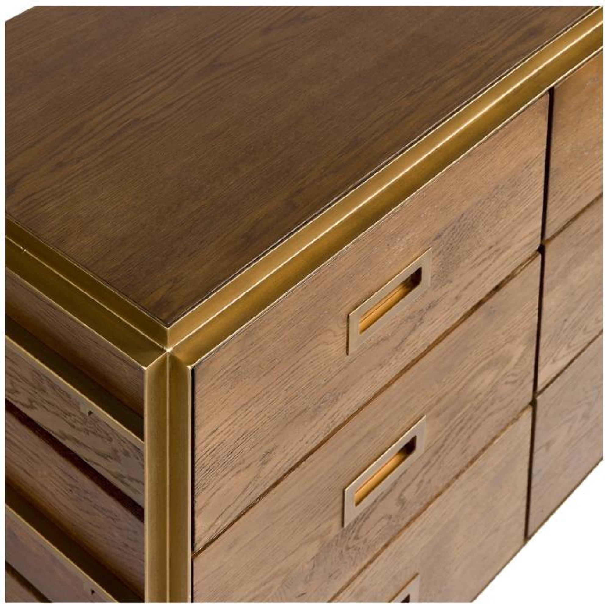 Product photograph of Crisal Decoracion Oak Wood 6 Drawer Chest from Choice Furniture Superstore.