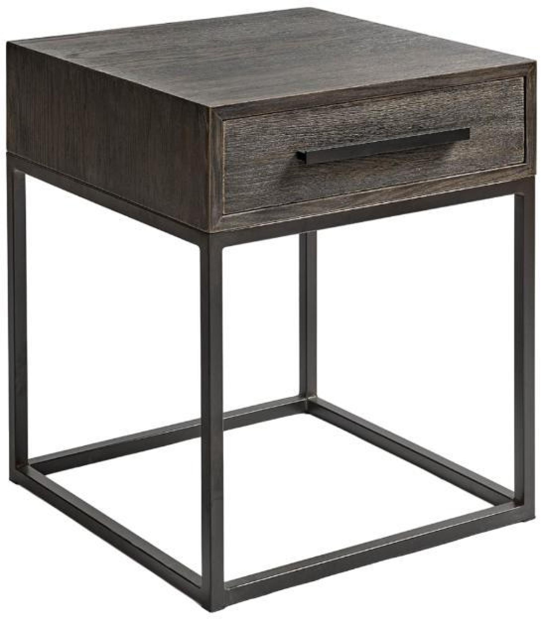 Product photograph of Crisal Decoracion Grey Oak Wood 1 Drawer Bedside Table from Choice Furniture Superstore.