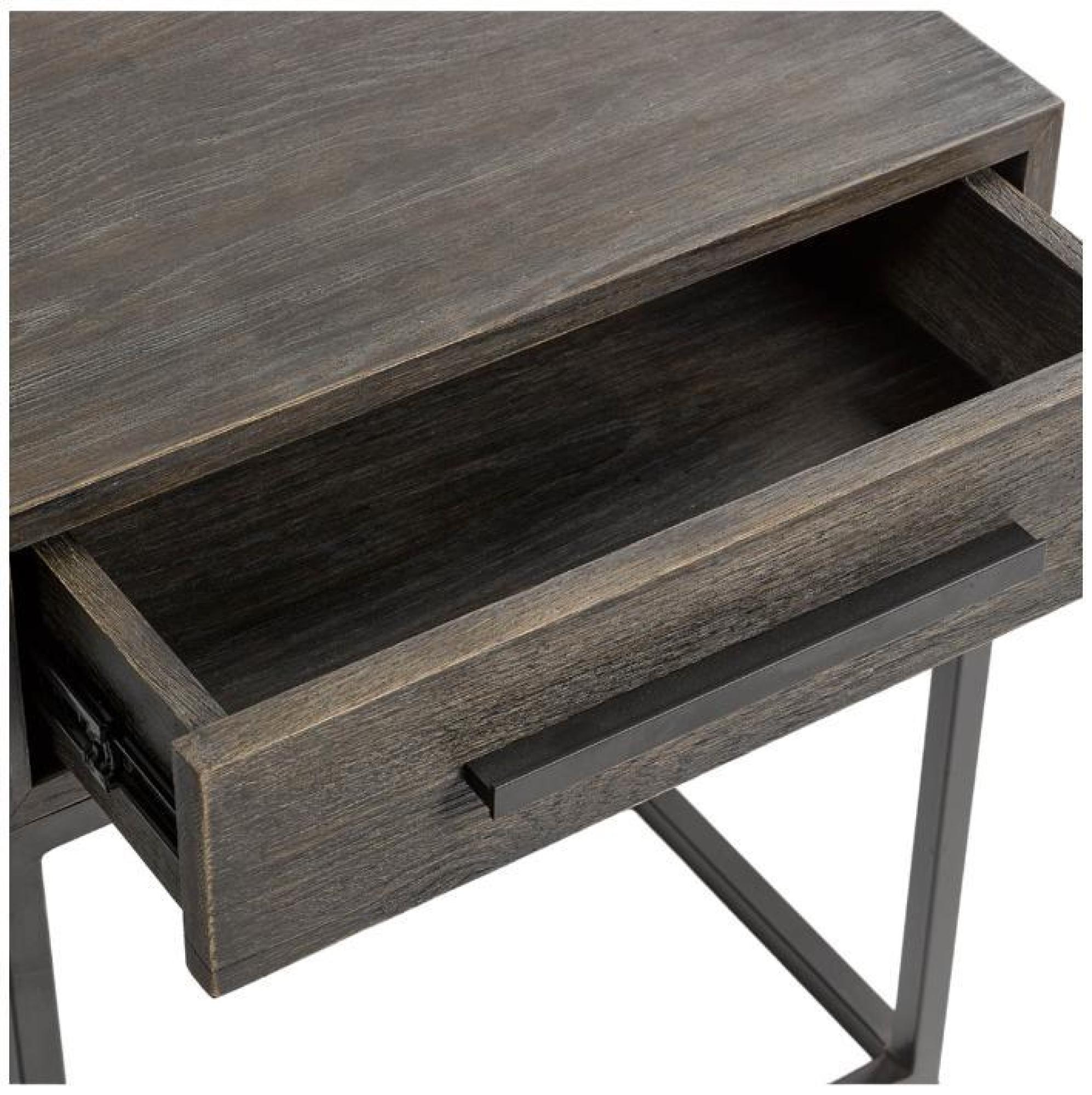 Product photograph of Crisal Decoracion Grey Oak Wood 1 Drawer Bedside Table from Choice Furniture Superstore.