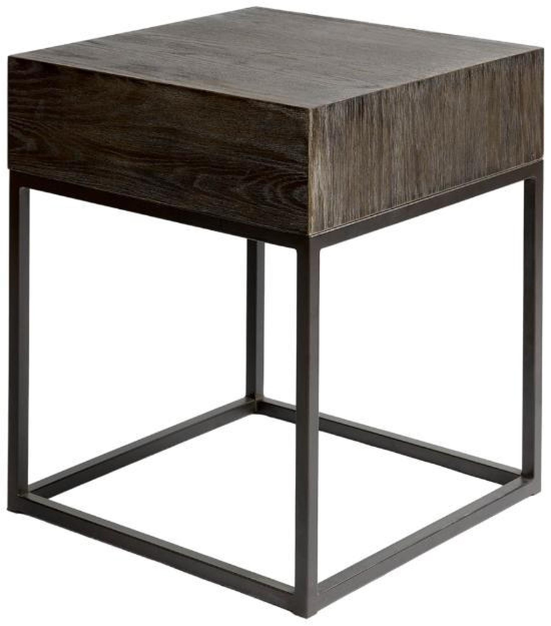 Product photograph of Crisal Decoracion Grey Oak Wood 1 Drawer Bedside Table from Choice Furniture Superstore.