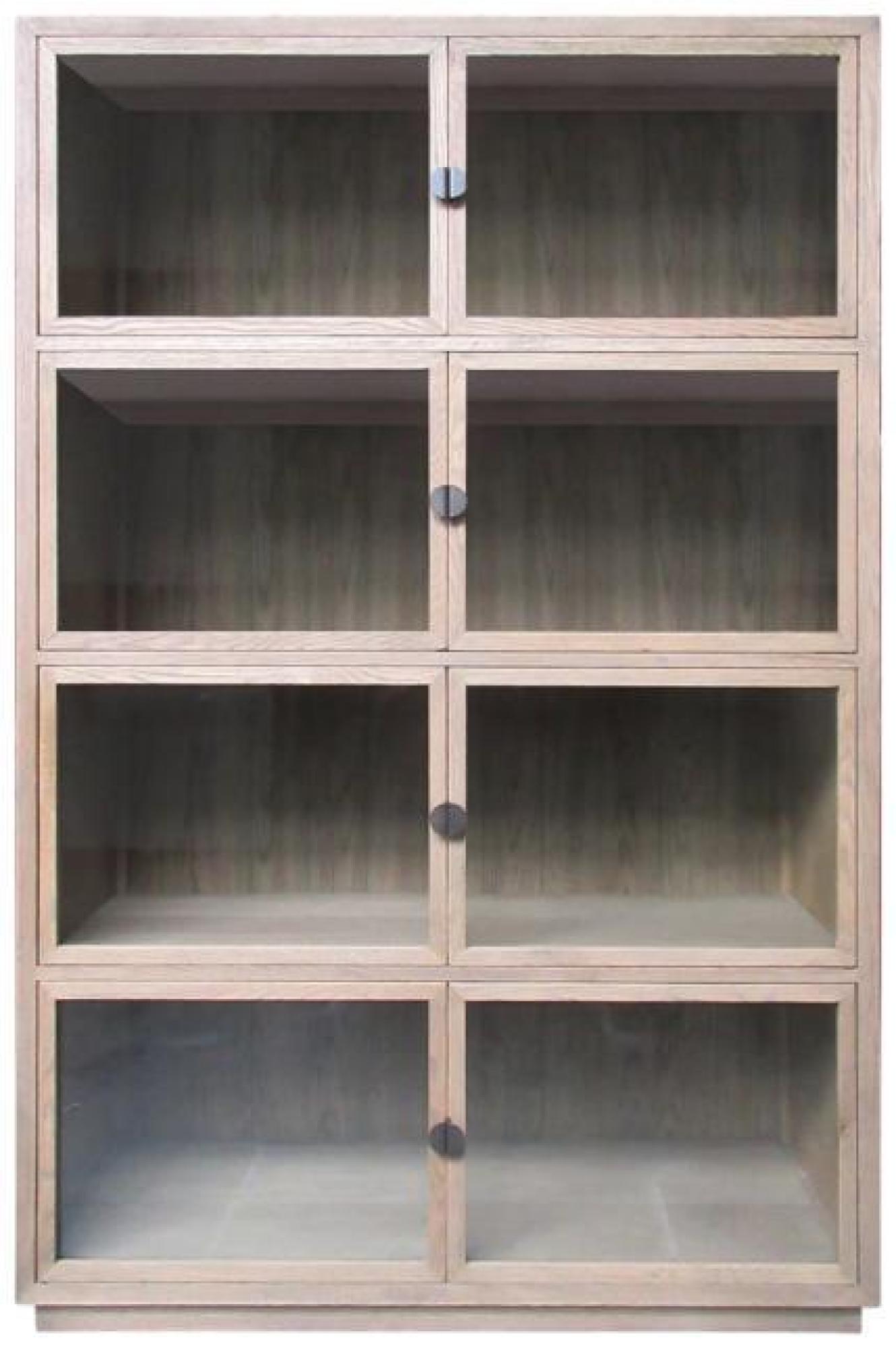 Product photograph of Brushed Oak 8 Door Display Case from Choice Furniture Superstore.