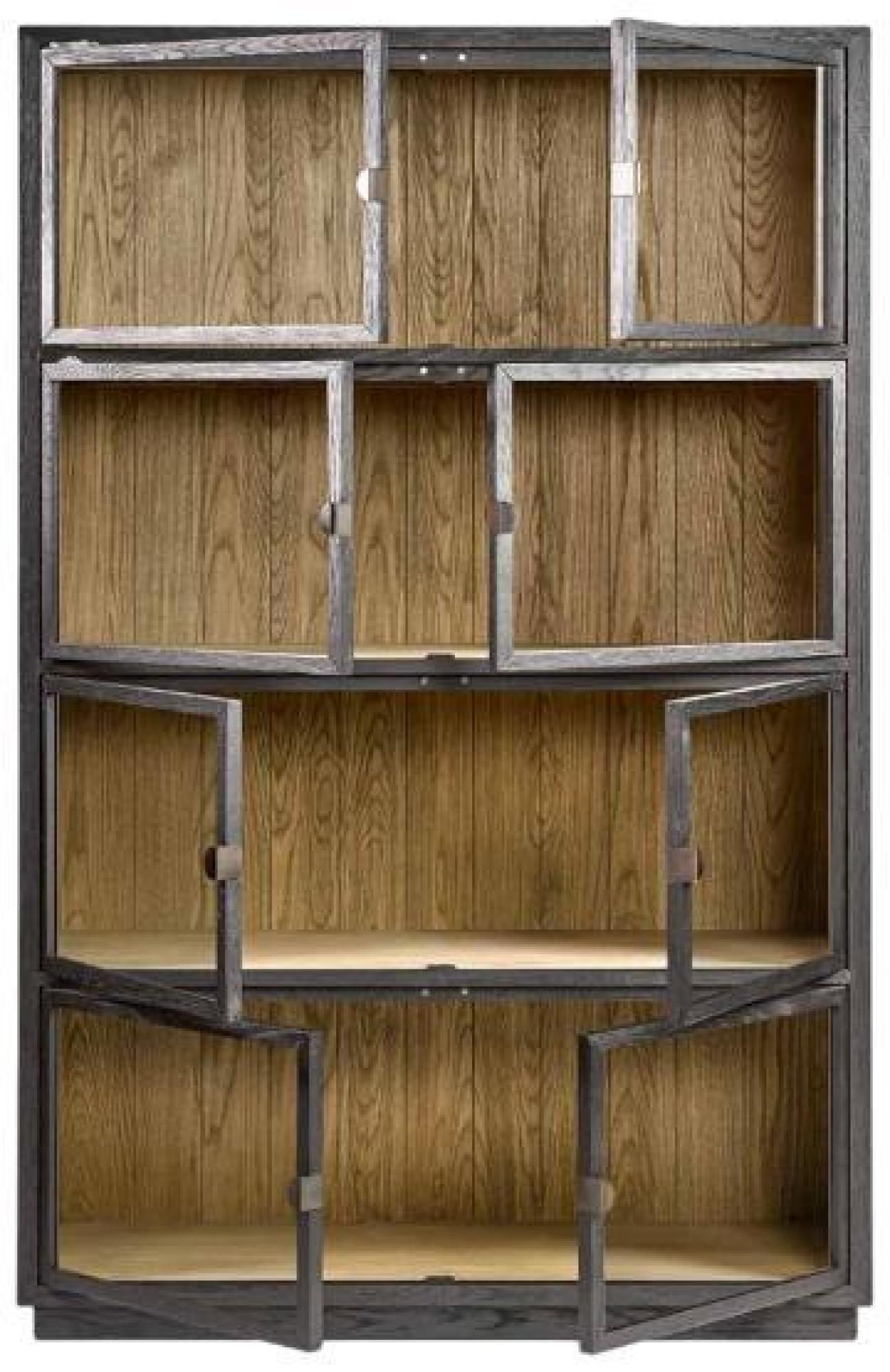 Product photograph of Dark Brushed Oak 8 Door Display Case from Choice Furniture Superstore.