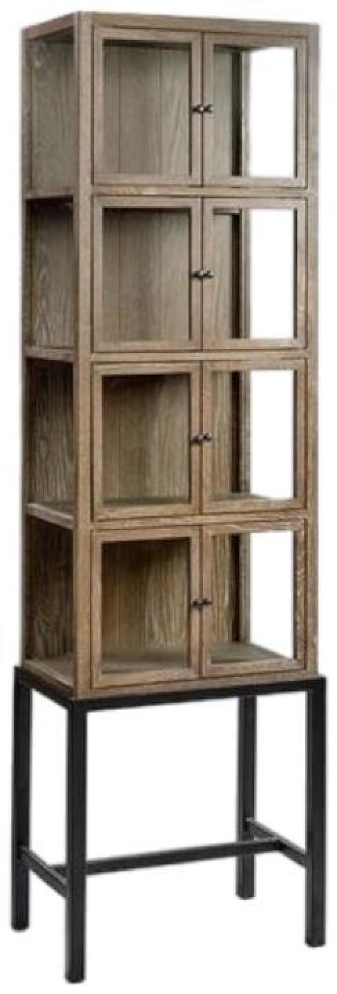 Product photograph of Oak Wood 6 Door Display Cabinet from Choice Furniture Superstore.