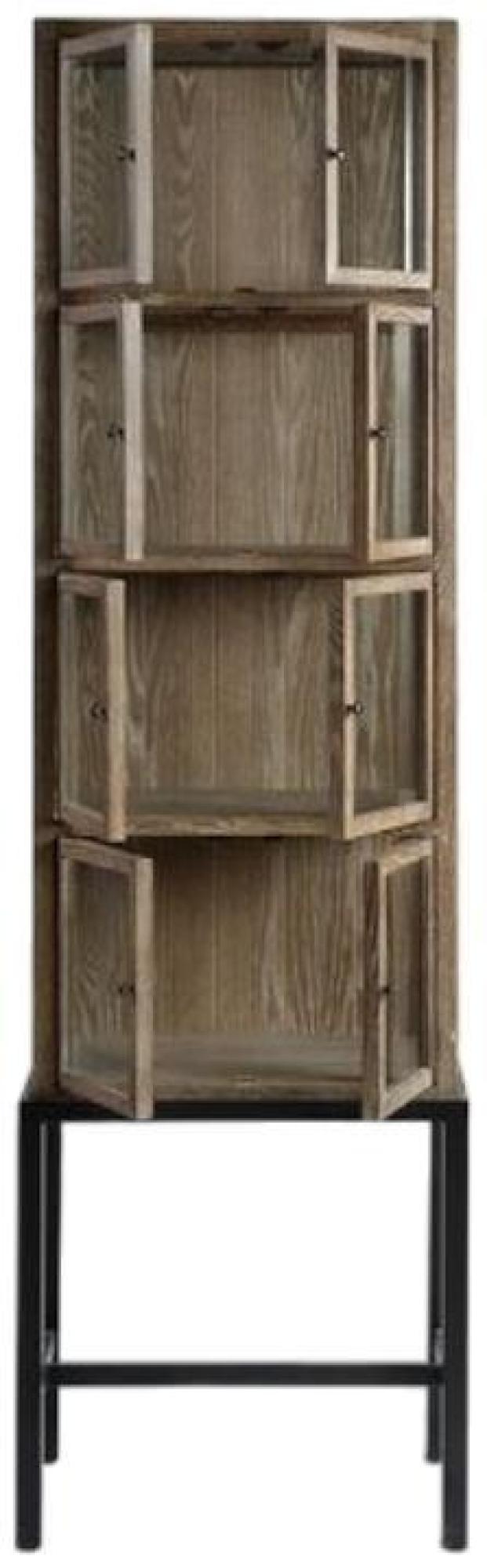 Product photograph of Oak Wood 6 Door Display Cabinet from Choice Furniture Superstore.