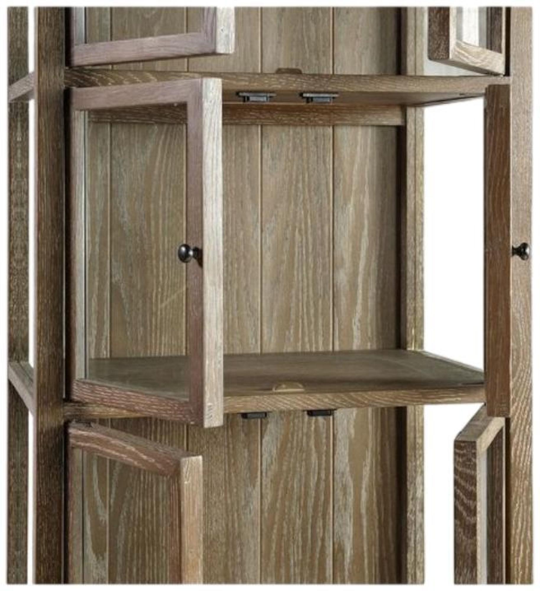 Product photograph of Oak Wood 6 Door Display Cabinet from Choice Furniture Superstore.