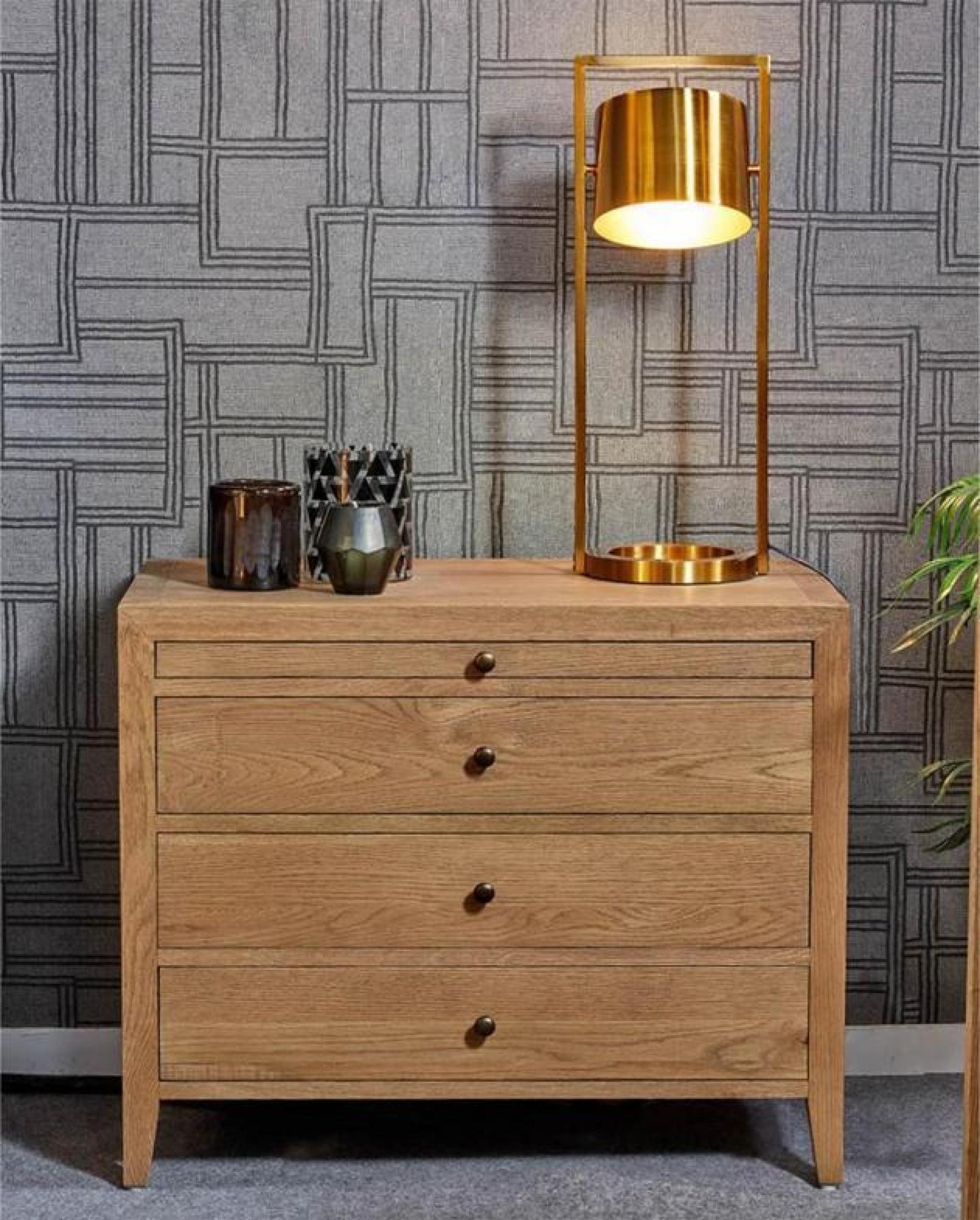 Product photograph of Crisal Decoracion Wood 4 Drawer Chest - Comes In Grey Oak Natural Oak And Greyish White Options from Choice Furniture Superstore.
