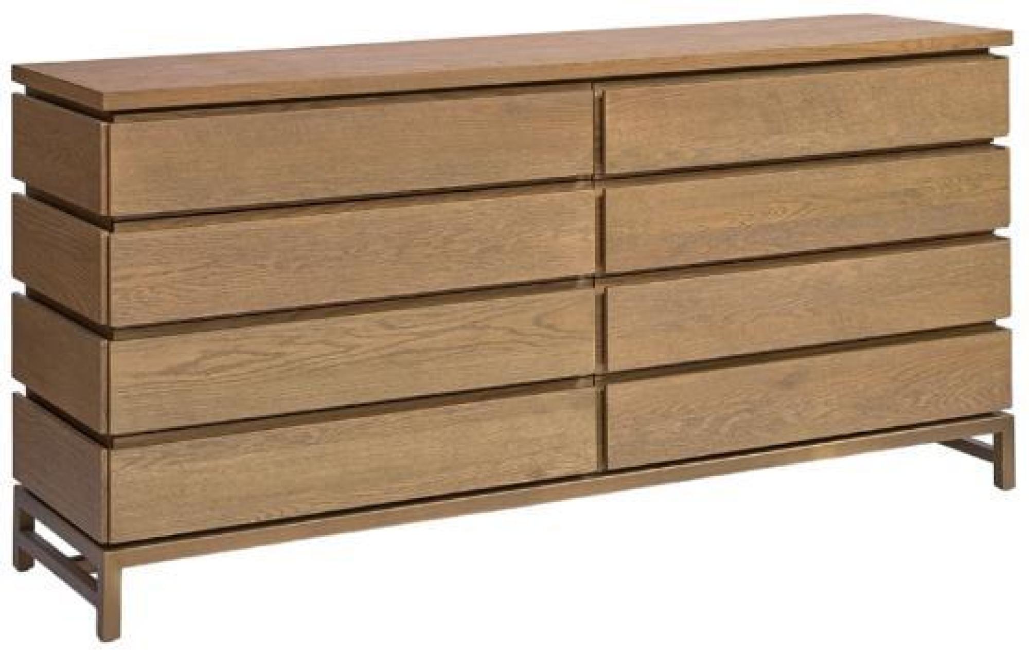 Product photograph of Natural Oak Wood 8 Drawer Chest from Choice Furniture Superstore.