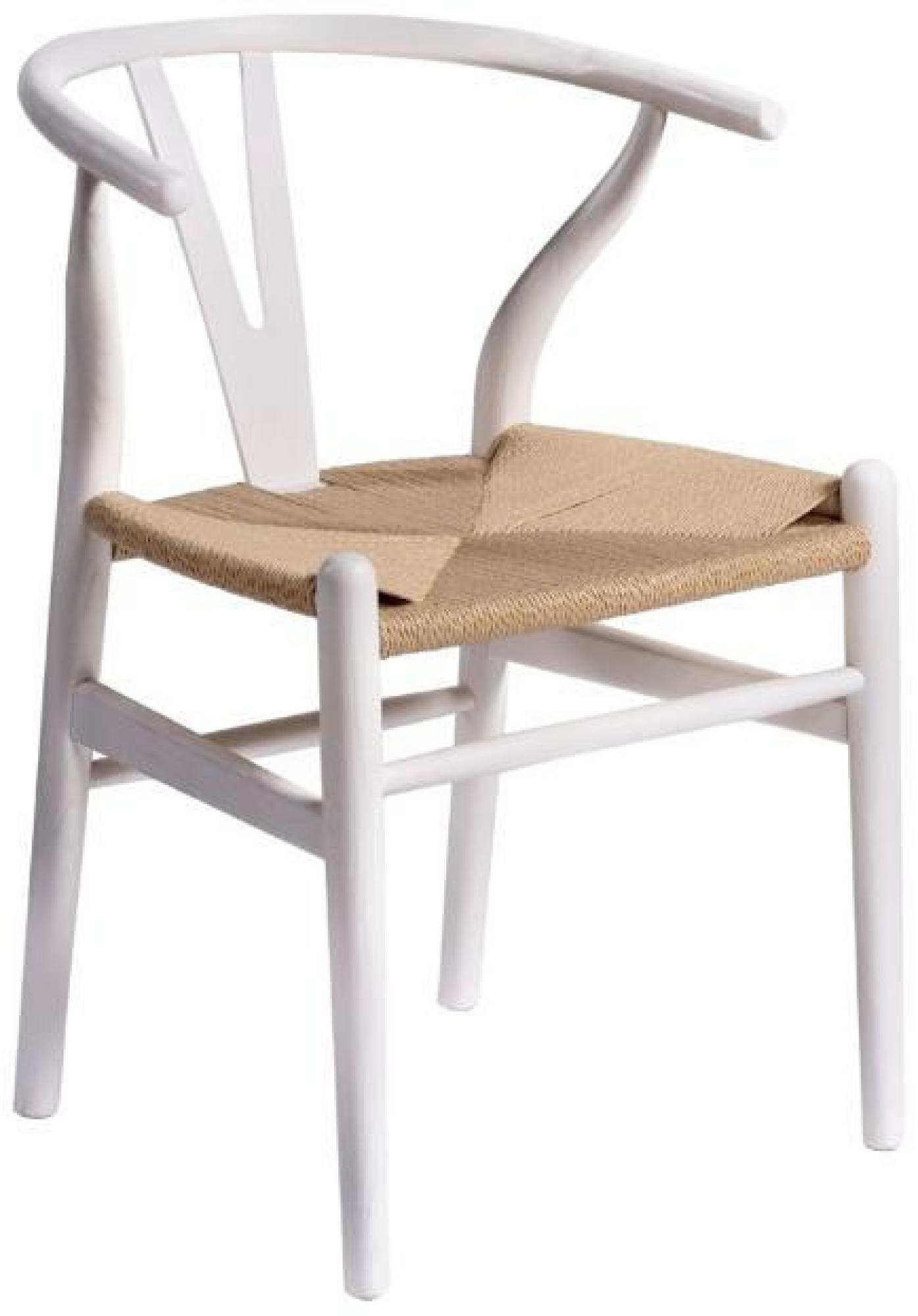 Product photograph of 2 X Crisal Decoracion White Rope Seat Dining Chair from Choice Furniture Superstore.
