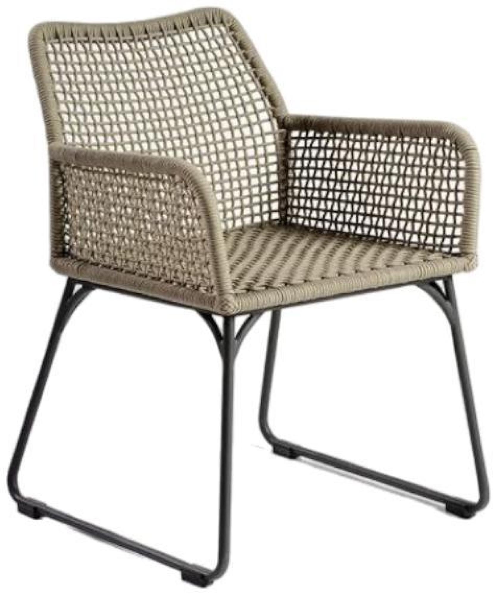 Product photograph of Crisal Decoracion Outdoor Rope Dining Chair Sold In Pairs - Comes In Greyish White And Cement Options from Choice Furniture Superstore.