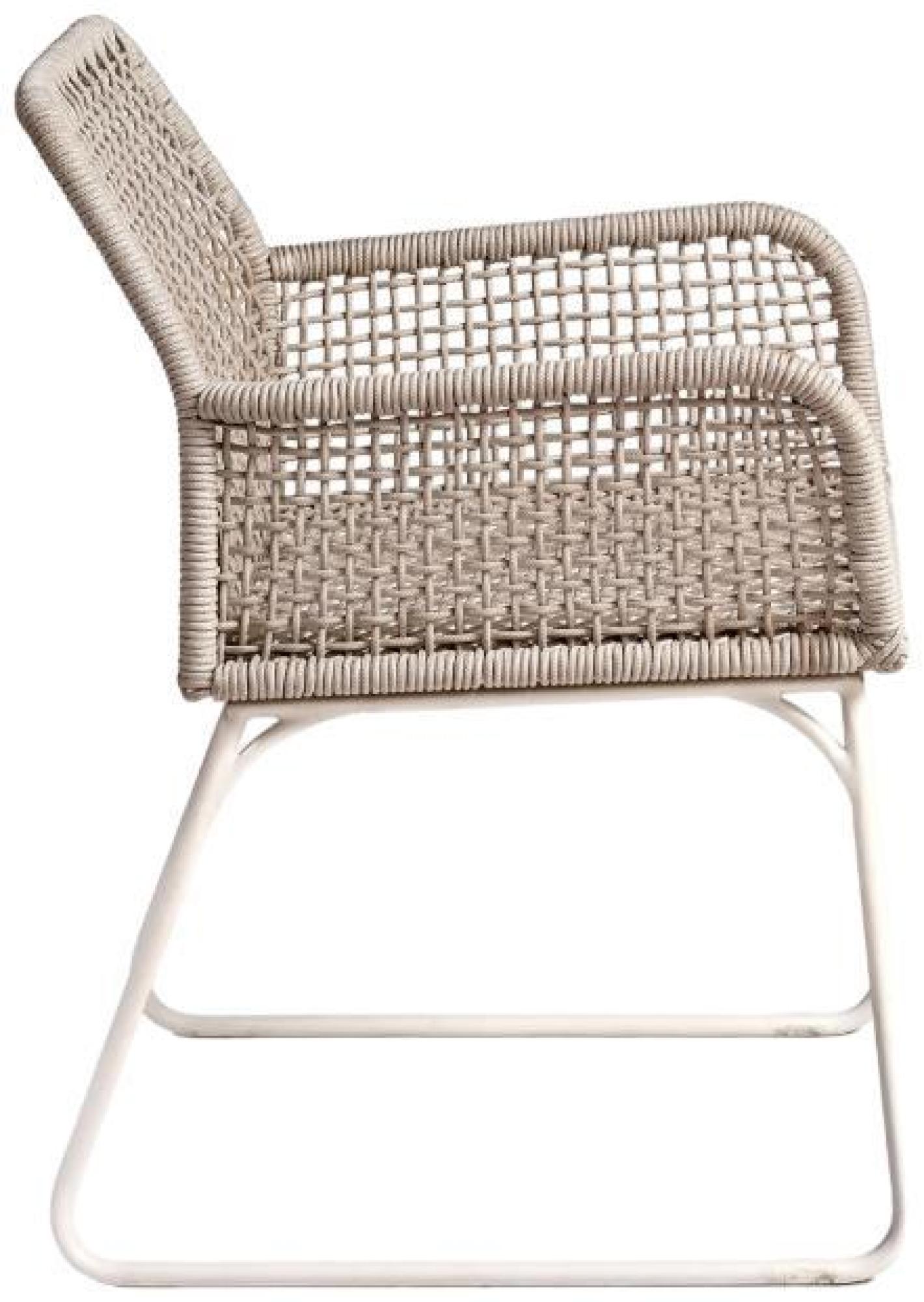 Product photograph of Crisal Decoracion Outdoor Rope Dining Chair Sold In Pairs - Comes In Greyish White And Cement Options from Choice Furniture Superstore.