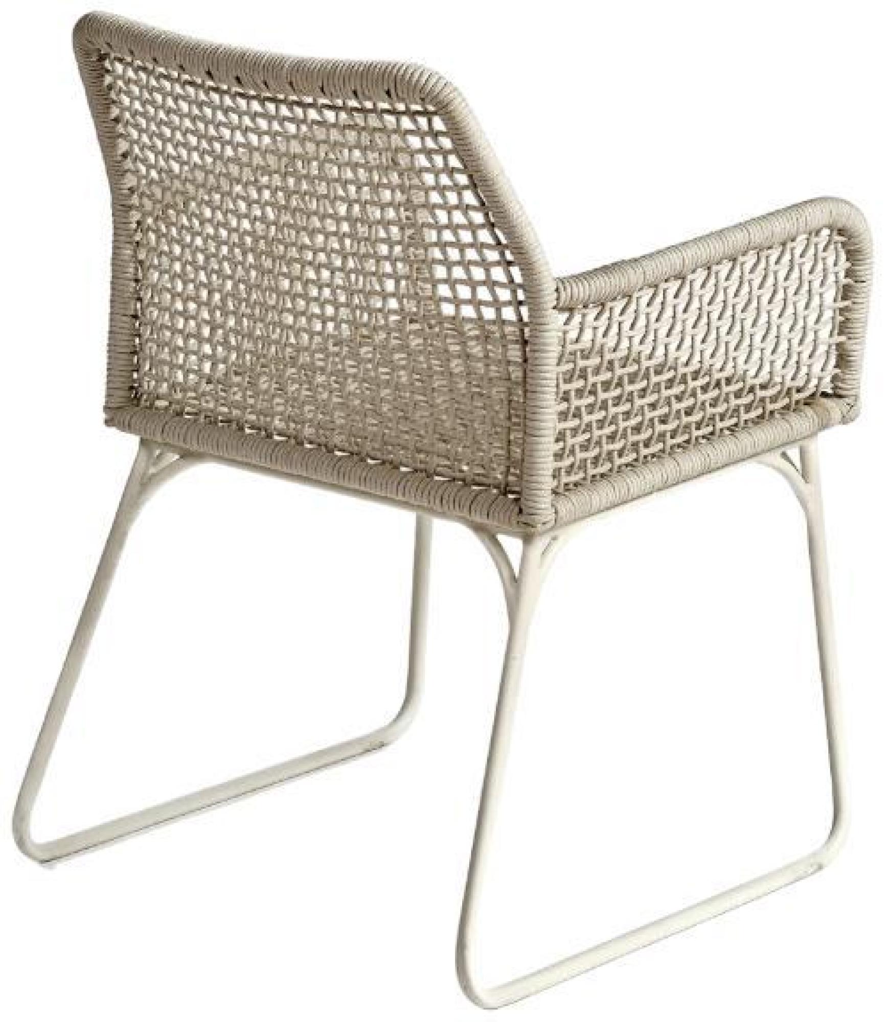 Product photograph of Crisal Decoracion Outdoor Rope Dining Chair Sold In Pairs - Comes In Greyish White And Cement Options from Choice Furniture Superstore.