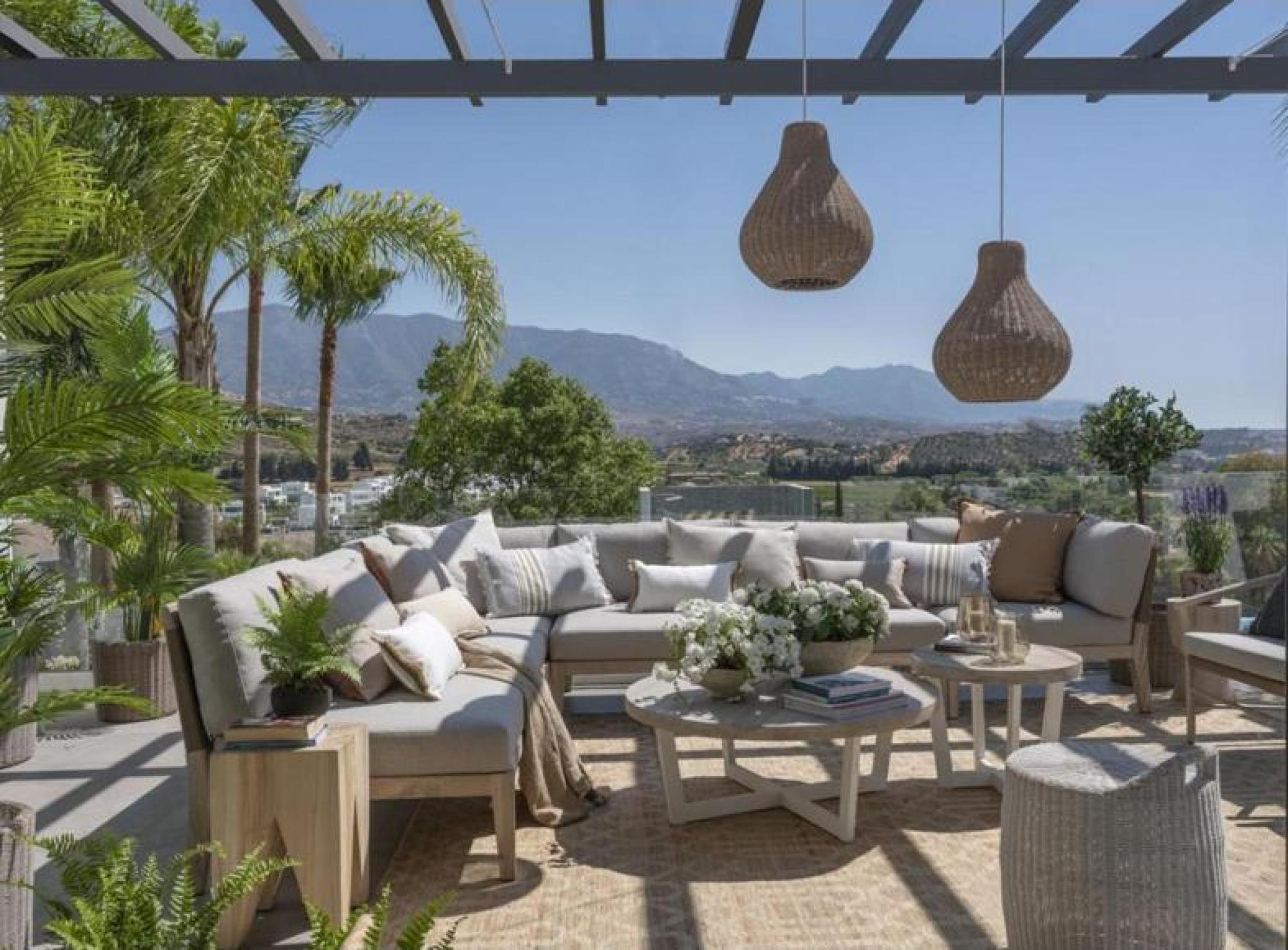 Product photograph of Crisal Decoracion Light Linen Round Outdoor Lampshade from Choice Furniture Superstore.