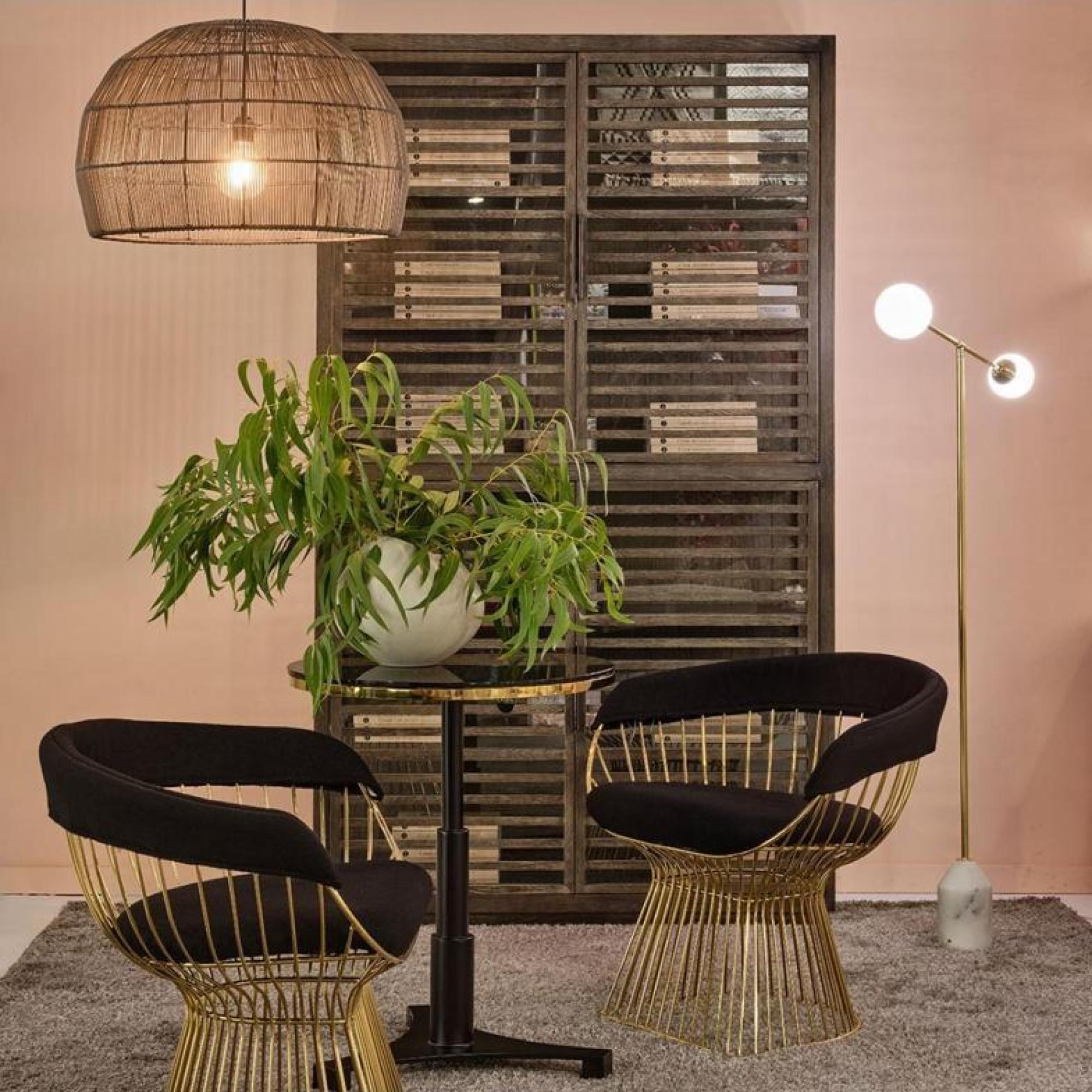 Product photograph of Crisal Decoracion Black Synthetic Rattan Round Lampshade from Choice Furniture Superstore.