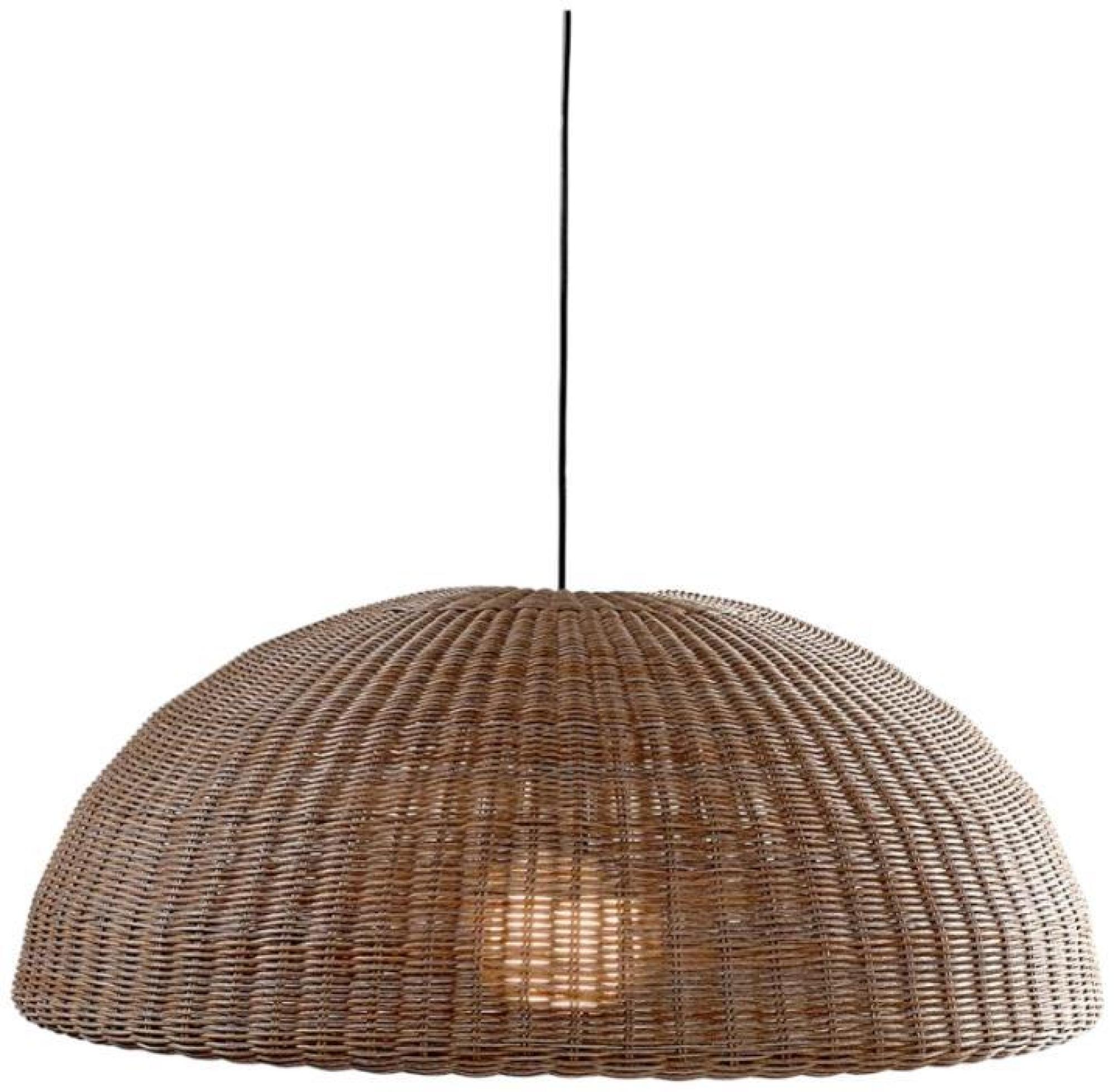 Product photograph of Crisal Decoracion Natural Synthetic Rattan Round Lampshade from Choice Furniture Superstore.