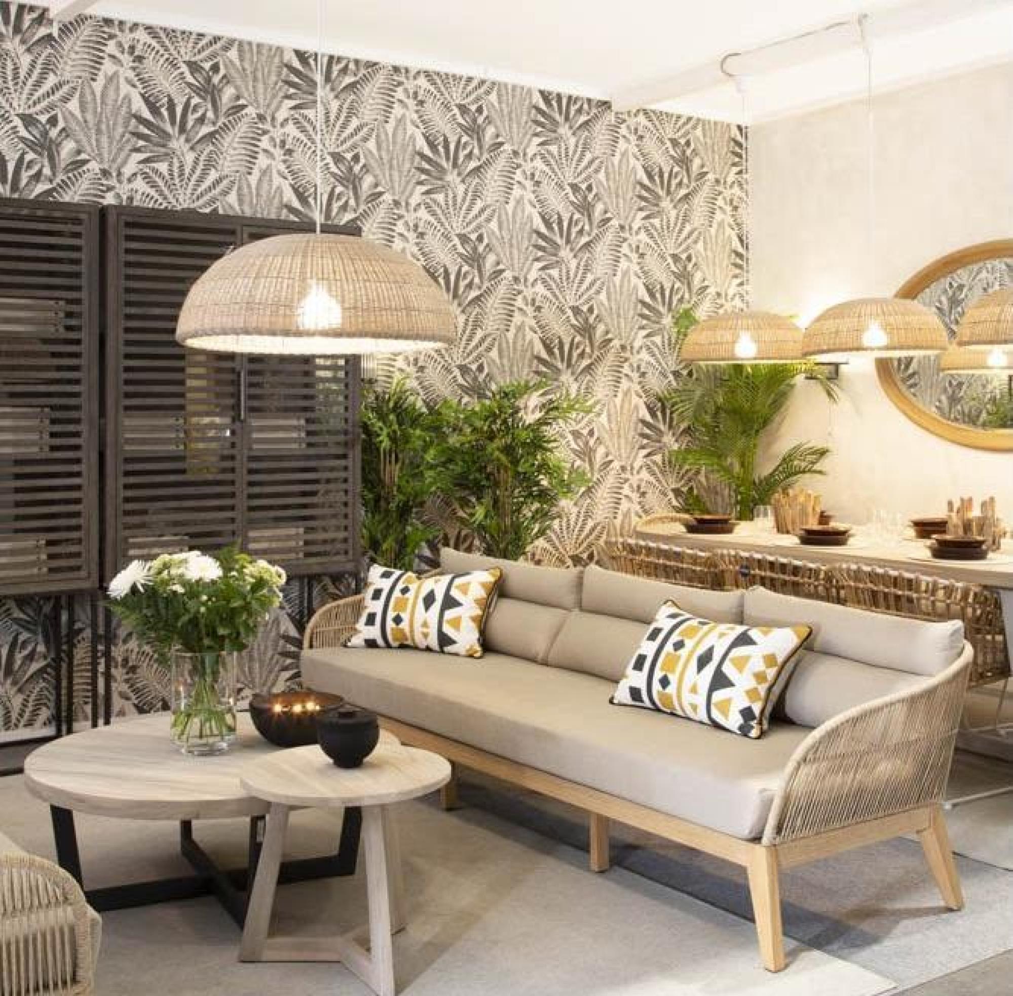 Product photograph of Crisal Decoracion Natural Synthetic Rattan Round Xl Lampshade from Choice Furniture Superstore.