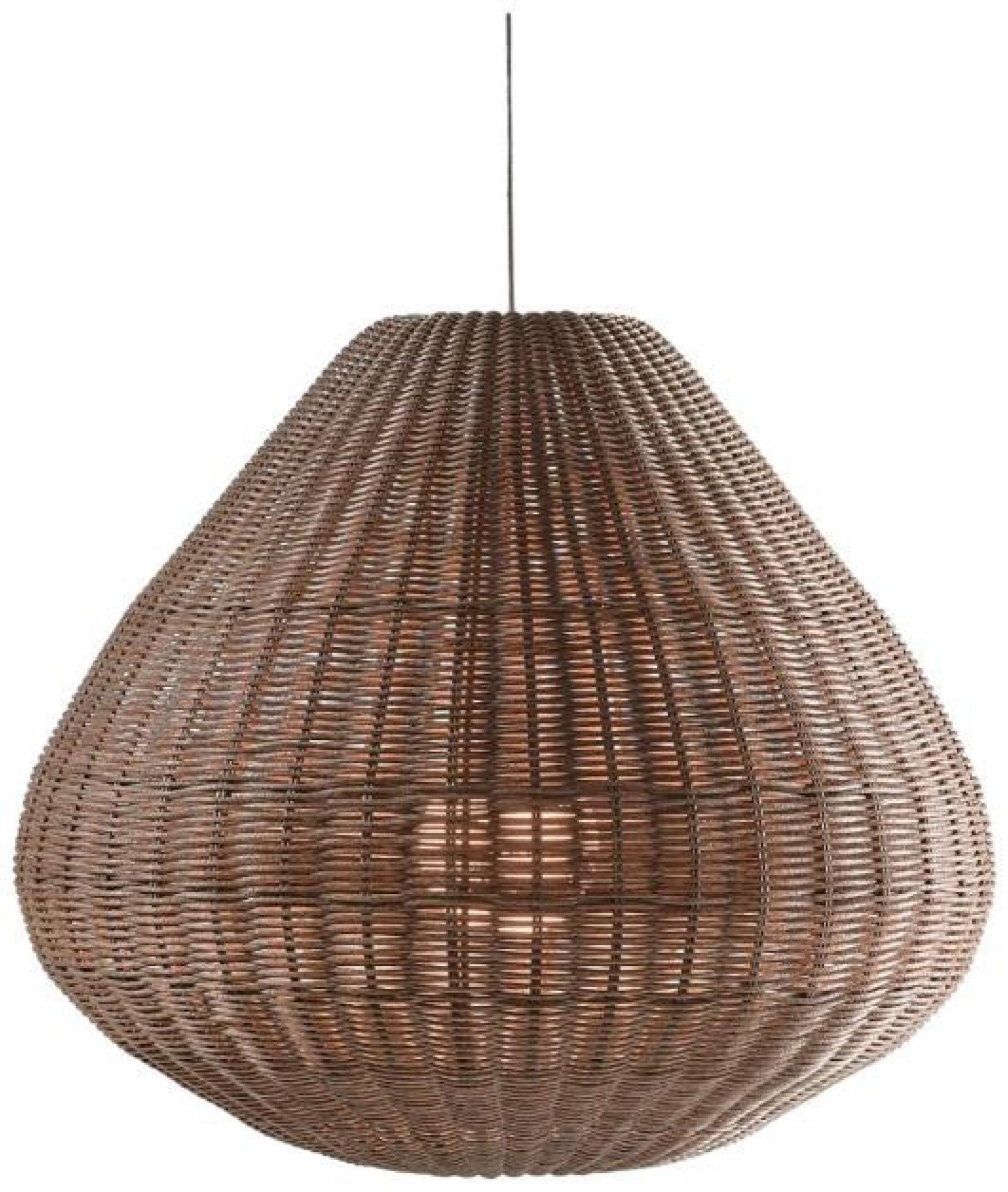 Product photograph of Linen Synthetic Rattan Round Lampshade from Choice Furniture Superstore.