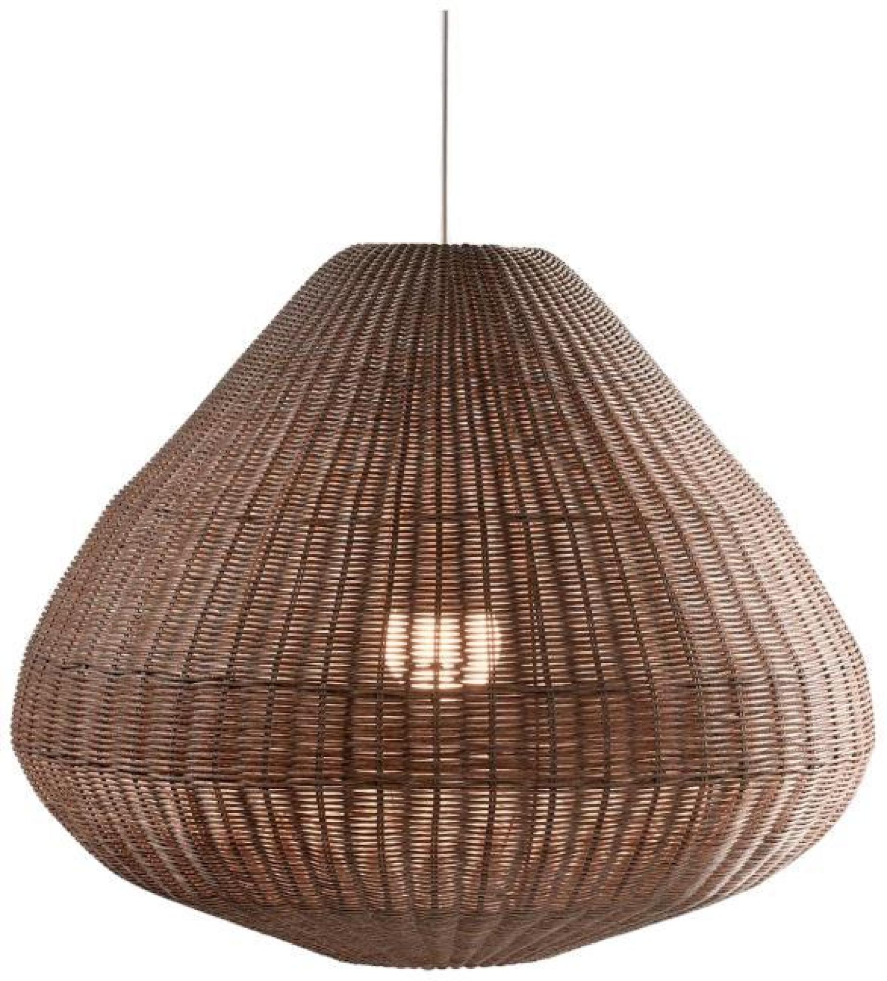 Product photograph of Linen Synthetic Rattan Round Xl Lampshade from Choice Furniture Superstore.