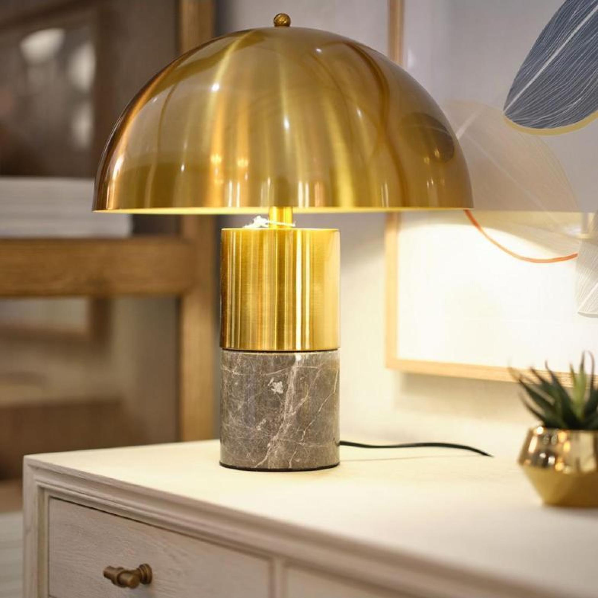 Product photograph of Gold Metal Marble Table Lamp from Choice Furniture Superstore.