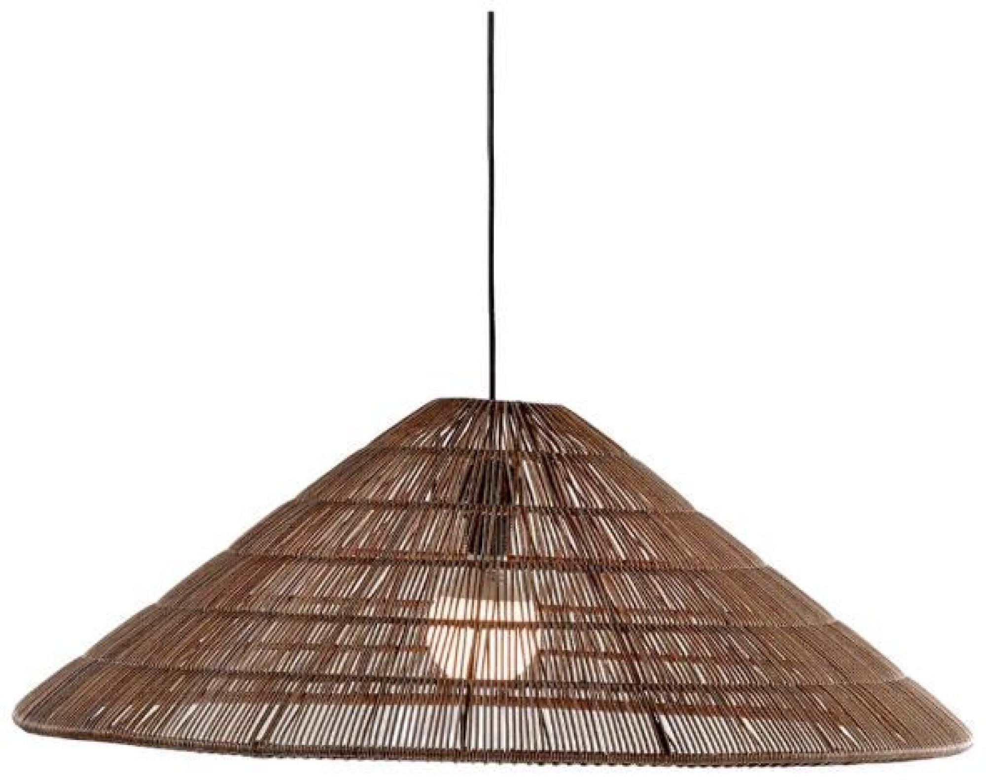 Product photograph of Crisal Decoracion Linen Synthetic Rattan Conical Lampshade from Choice Furniture Superstore.