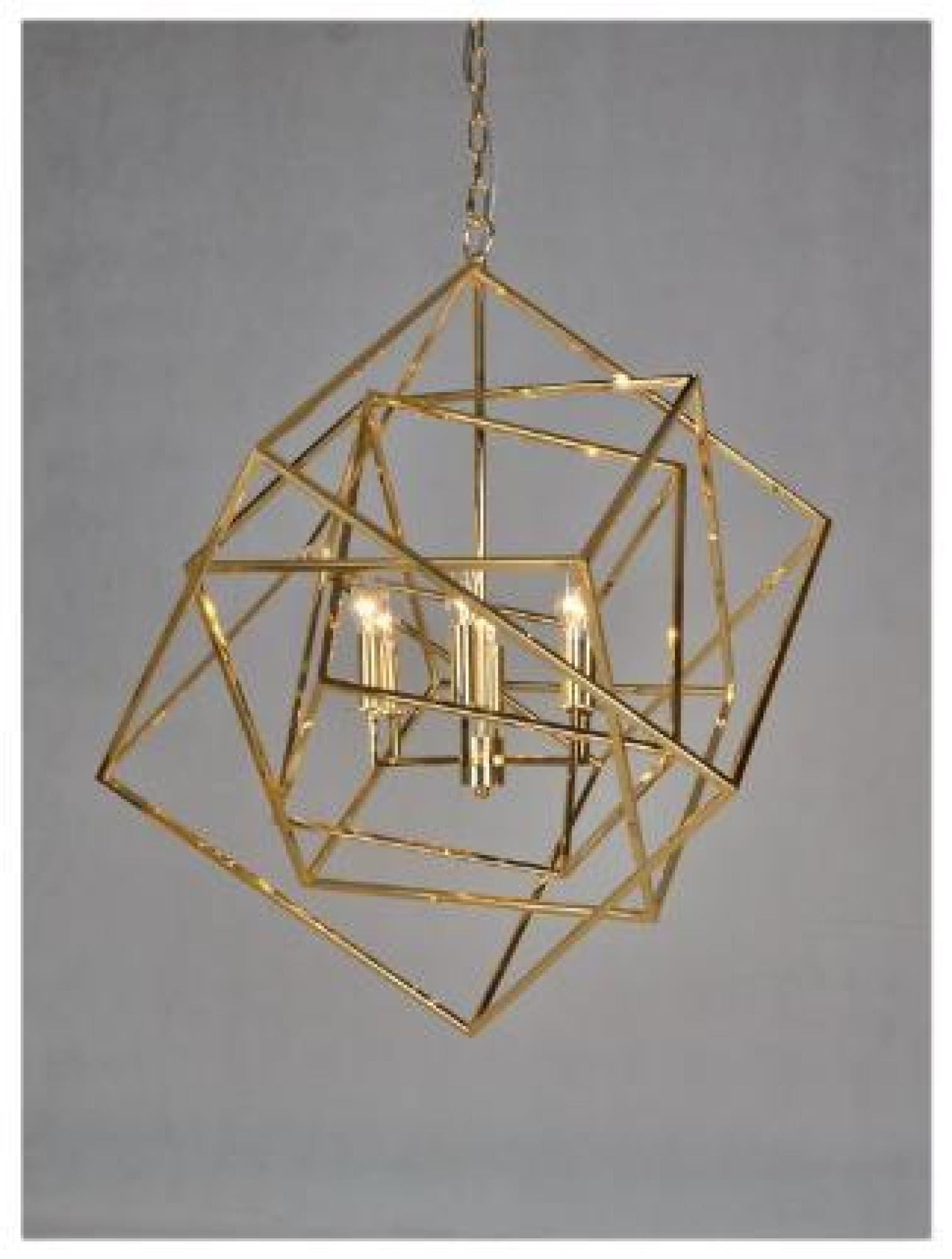 Product photograph of Crisal Decoracion Antique Gold Metal Cubes Lamp from Choice Furniture Superstore.