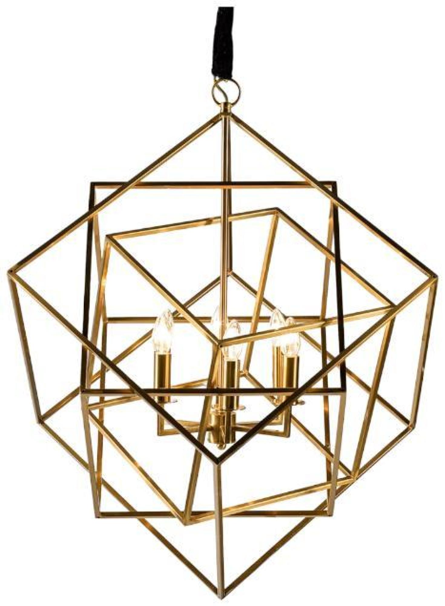 Product photograph of Crisal Decoracion Antique Gold Metal Cubes Lamp from Choice Furniture Superstore.