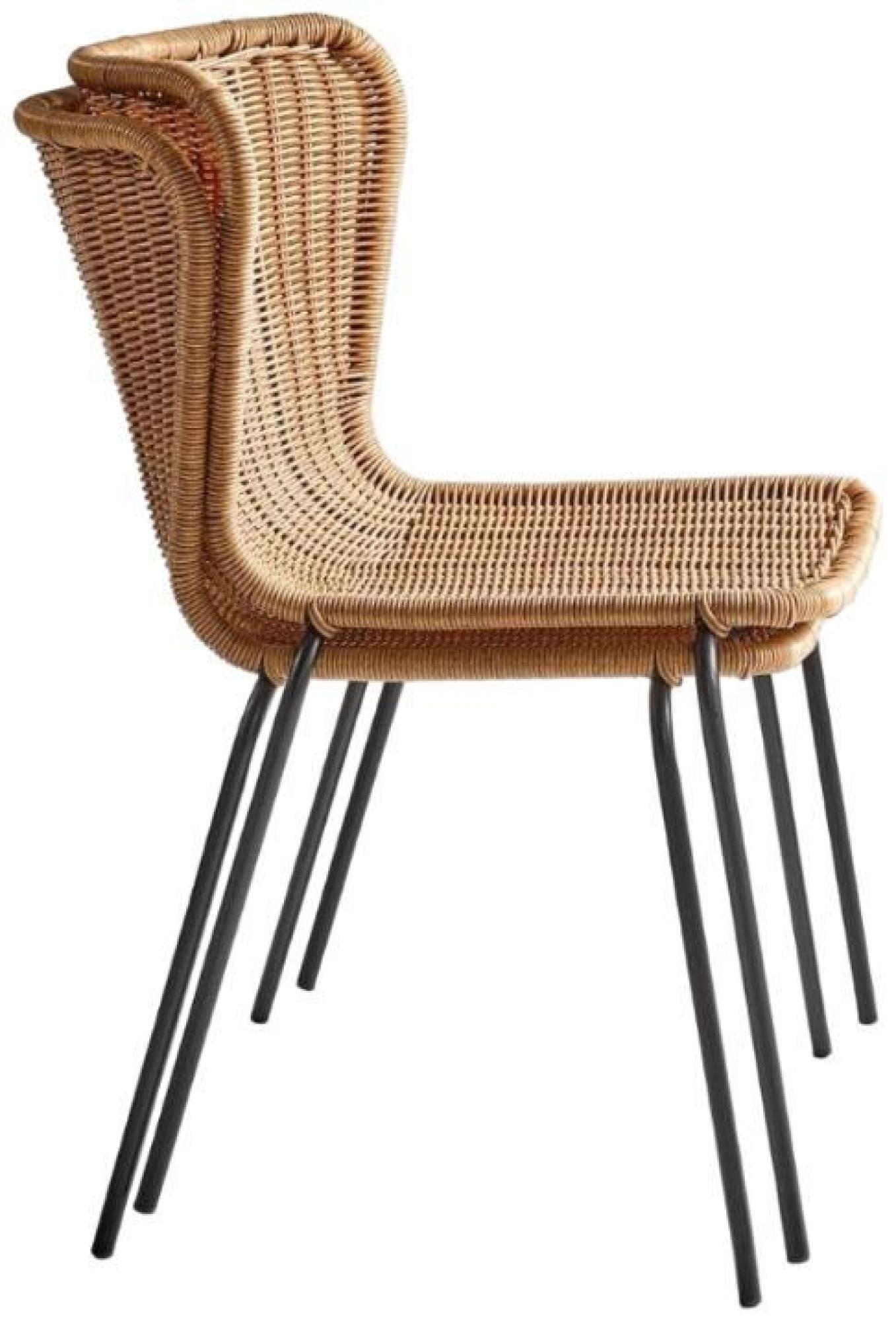 Product photograph of Rattan Stackable Leg Chair Sold In Pairs from Choice Furniture Superstore.