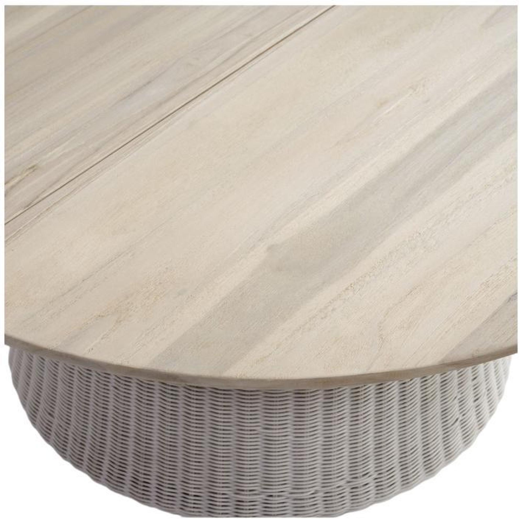 Product photograph of Aged Teak Round Dining Table from Choice Furniture Superstore.