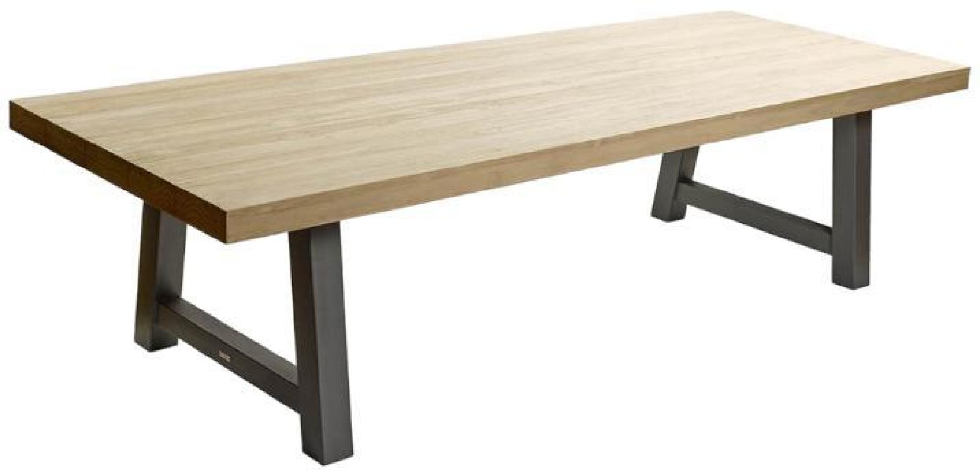 Product photograph of Aged Teak Rectangular Dining Table - 6 Seater from Choice Furniture Superstore.