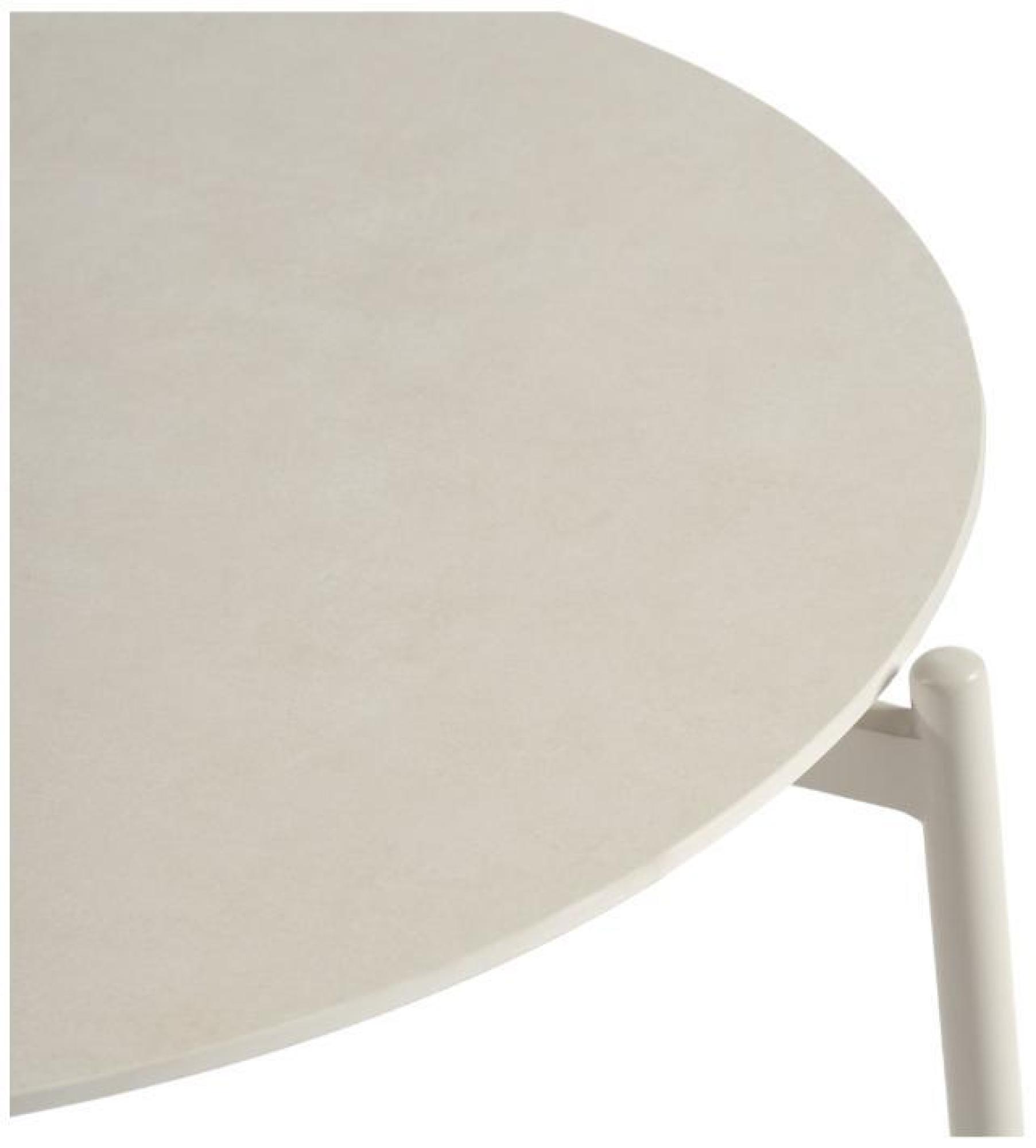 Product photograph of Ivory Aluminum Round Side Table - 40cm from Choice Furniture Superstore.