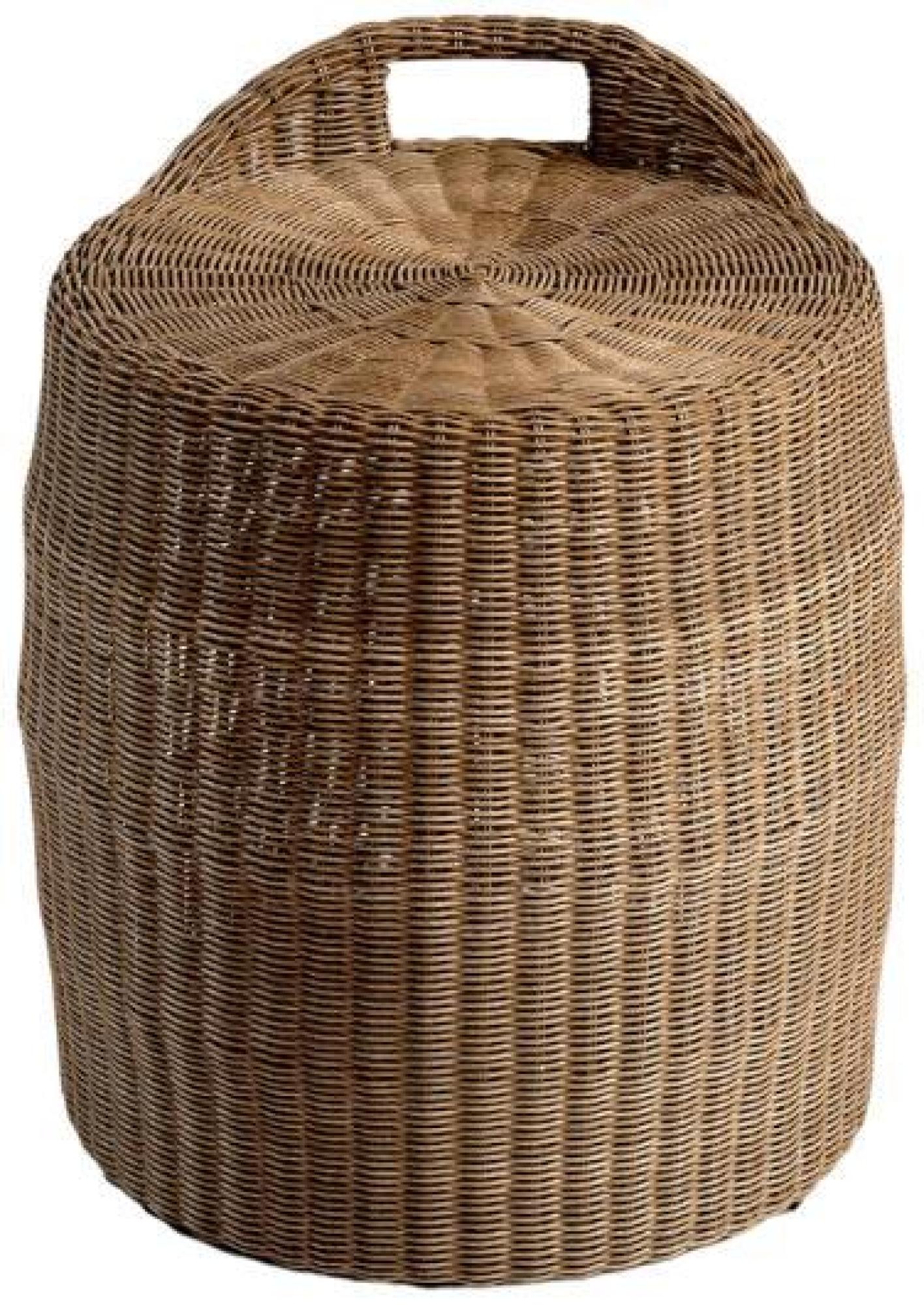 Product photograph of Synthetic Rattan Cylindrical Side Table - Comes In Stone And Natural Options from Choice Furniture Superstore.