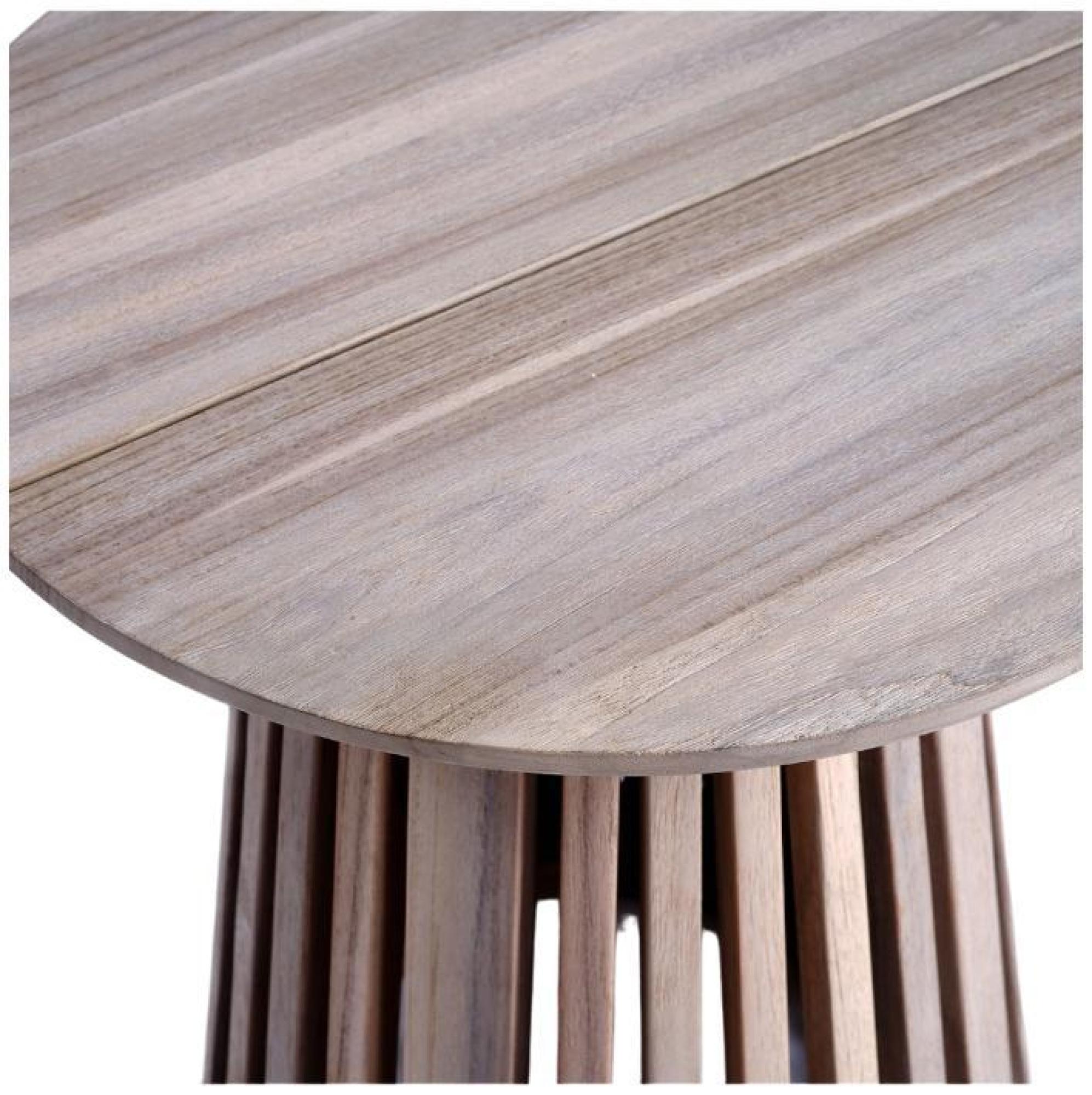 Product photograph of Crisal Decoracion Aged Teak Wood Palilleria Round Side Table - 45cm from Choice Furniture Superstore.